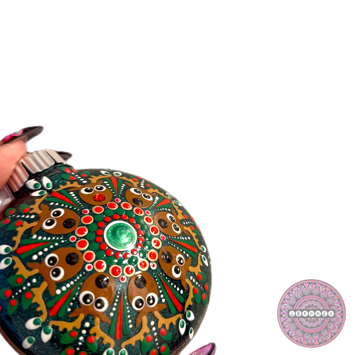 3” Reindeer Mandala Glitter Ornament