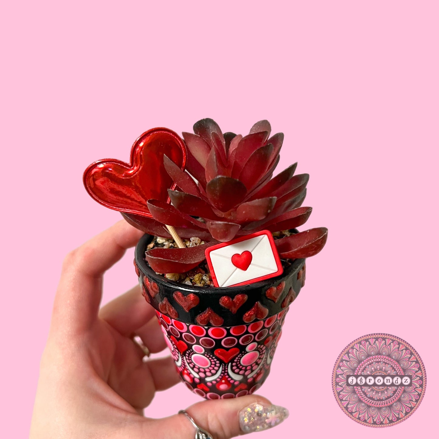 Cutie Pot - Valentines Day Painted Succulent Pot