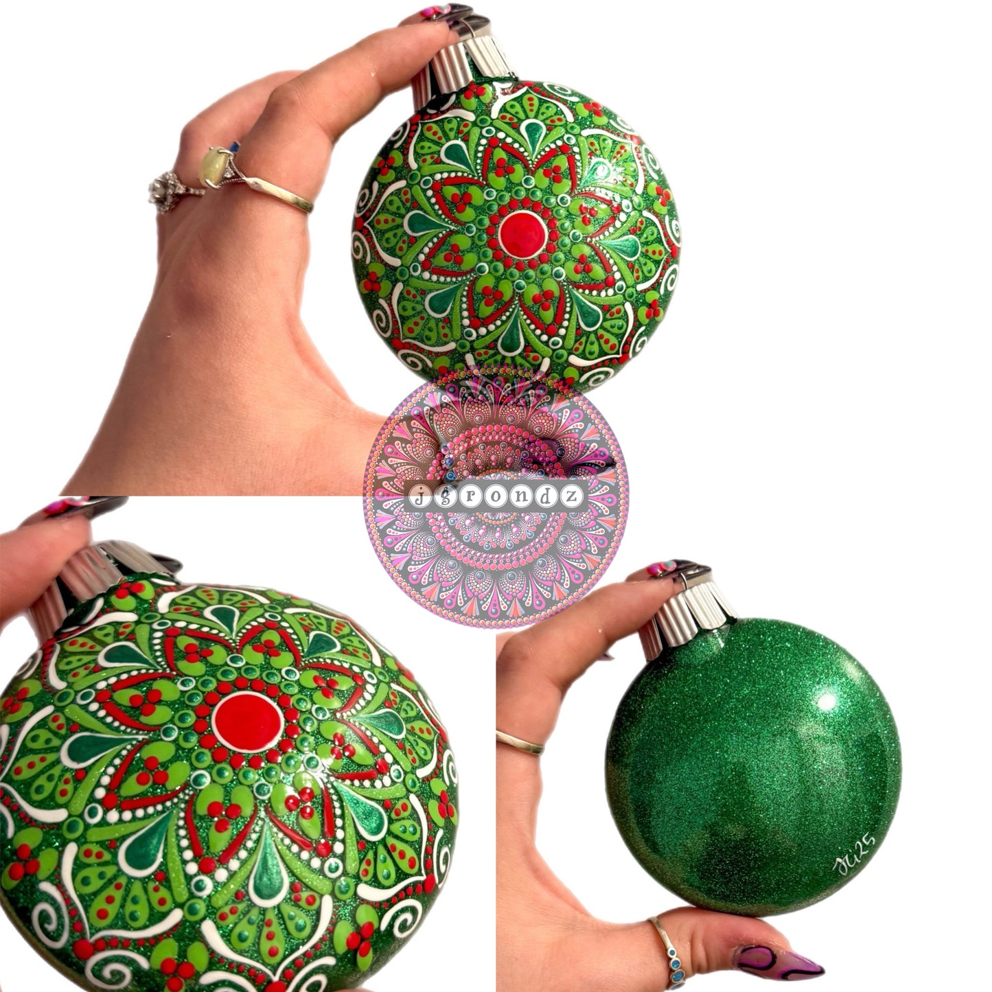 3” Mandala Glitter Ornament