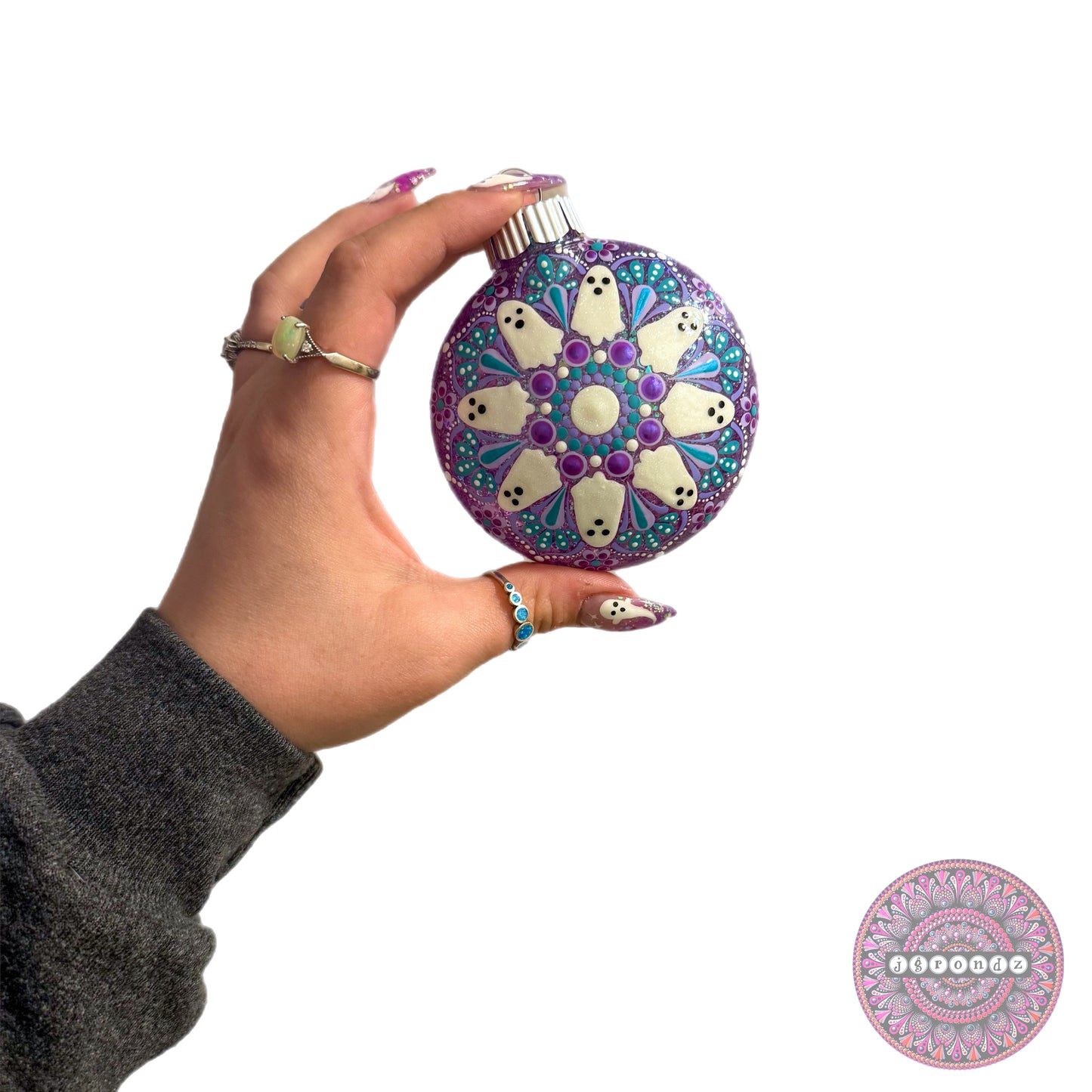 3” Halloween Mandala Glitter Ornament