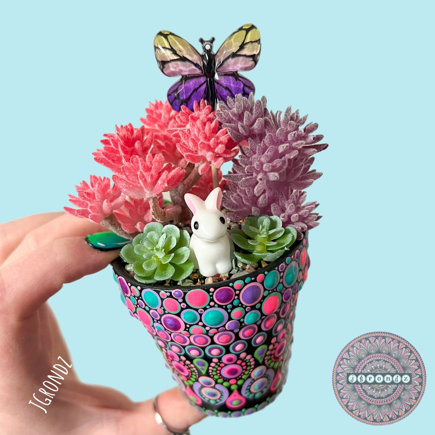 Hoppy Pot - Spring/Easter Painted Succulent Pot