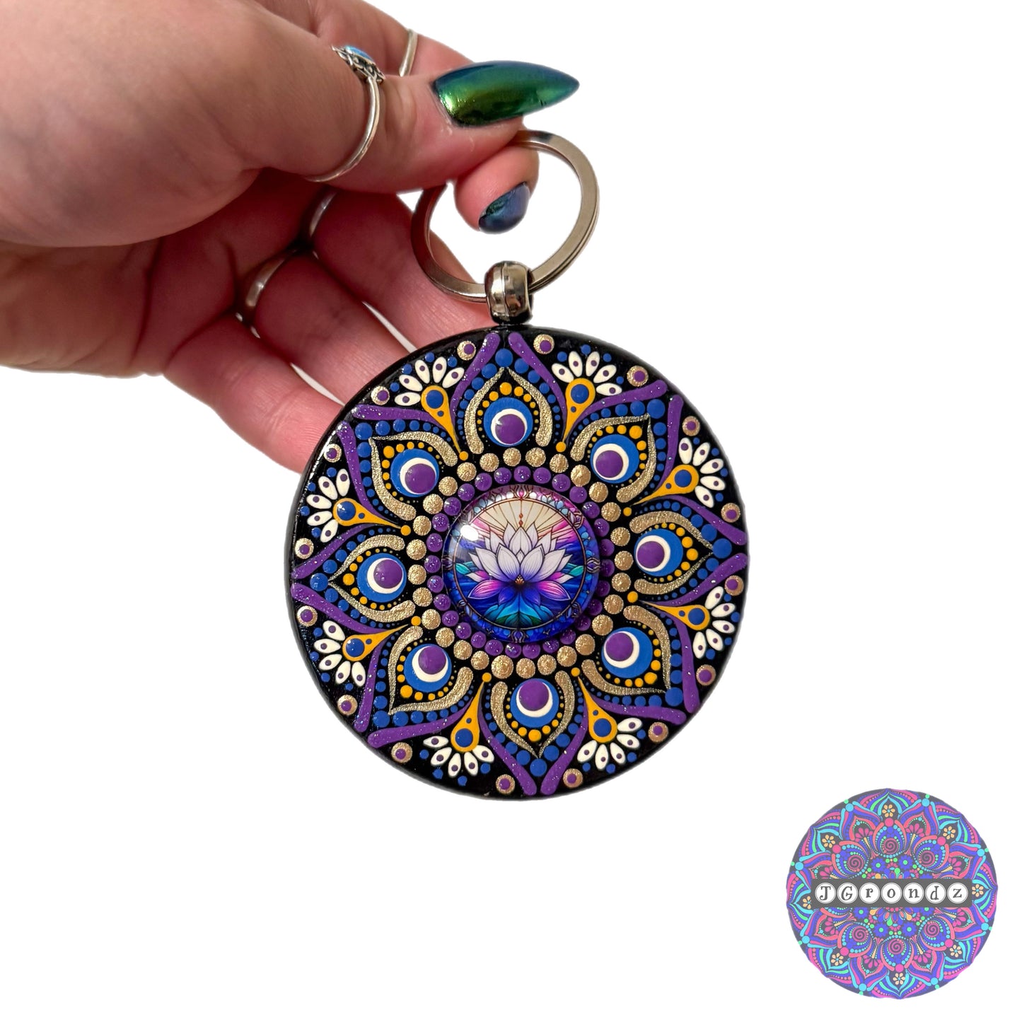 Lotus Mandala Purse Pendant 3”