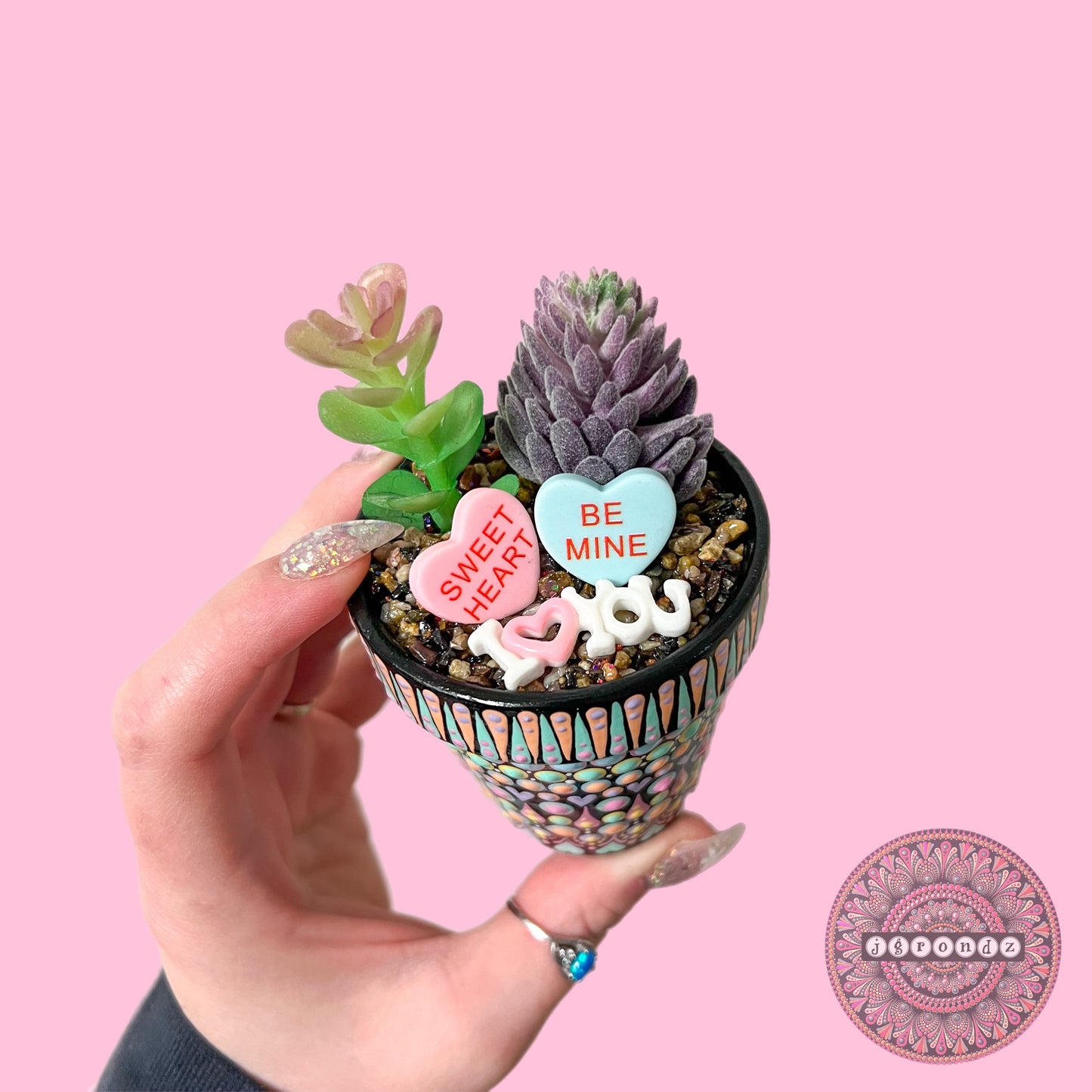 Cutie Pot - Valentines Day Painted Succulent Pot