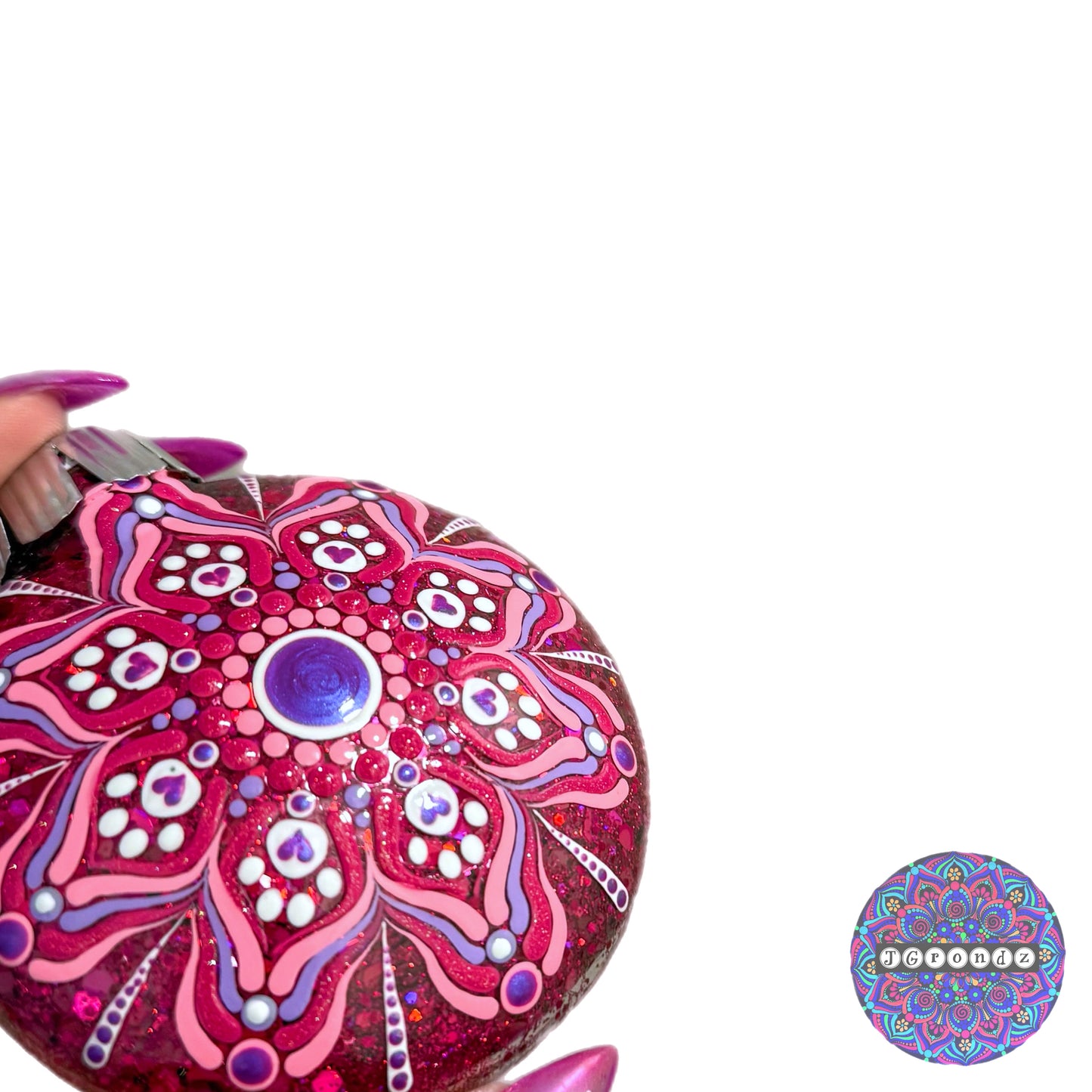 3” Paw Print Mandala Glitter Ornament
