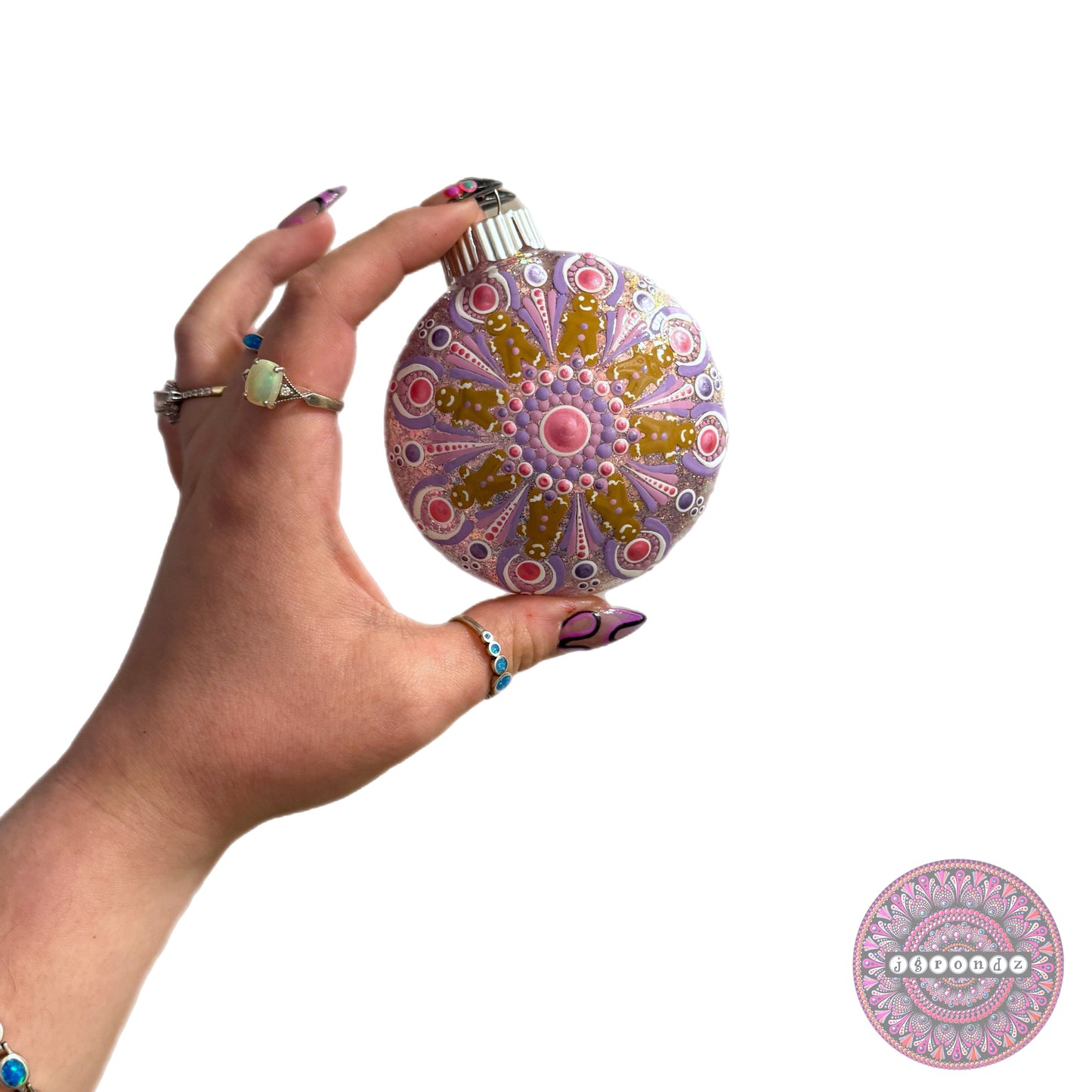 3” Gingerbread Mandala Glitter Ornament