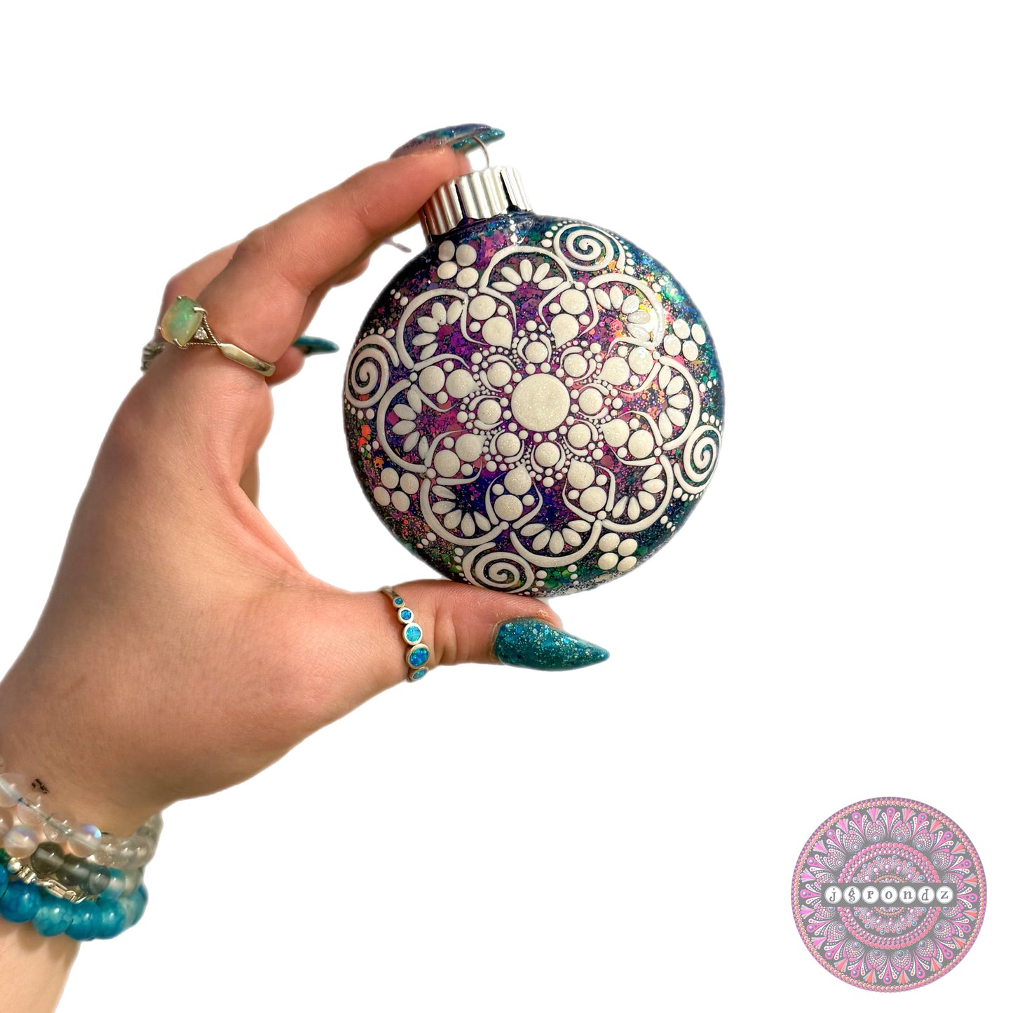 3” Snowflake Mandala Glitter Ornament
