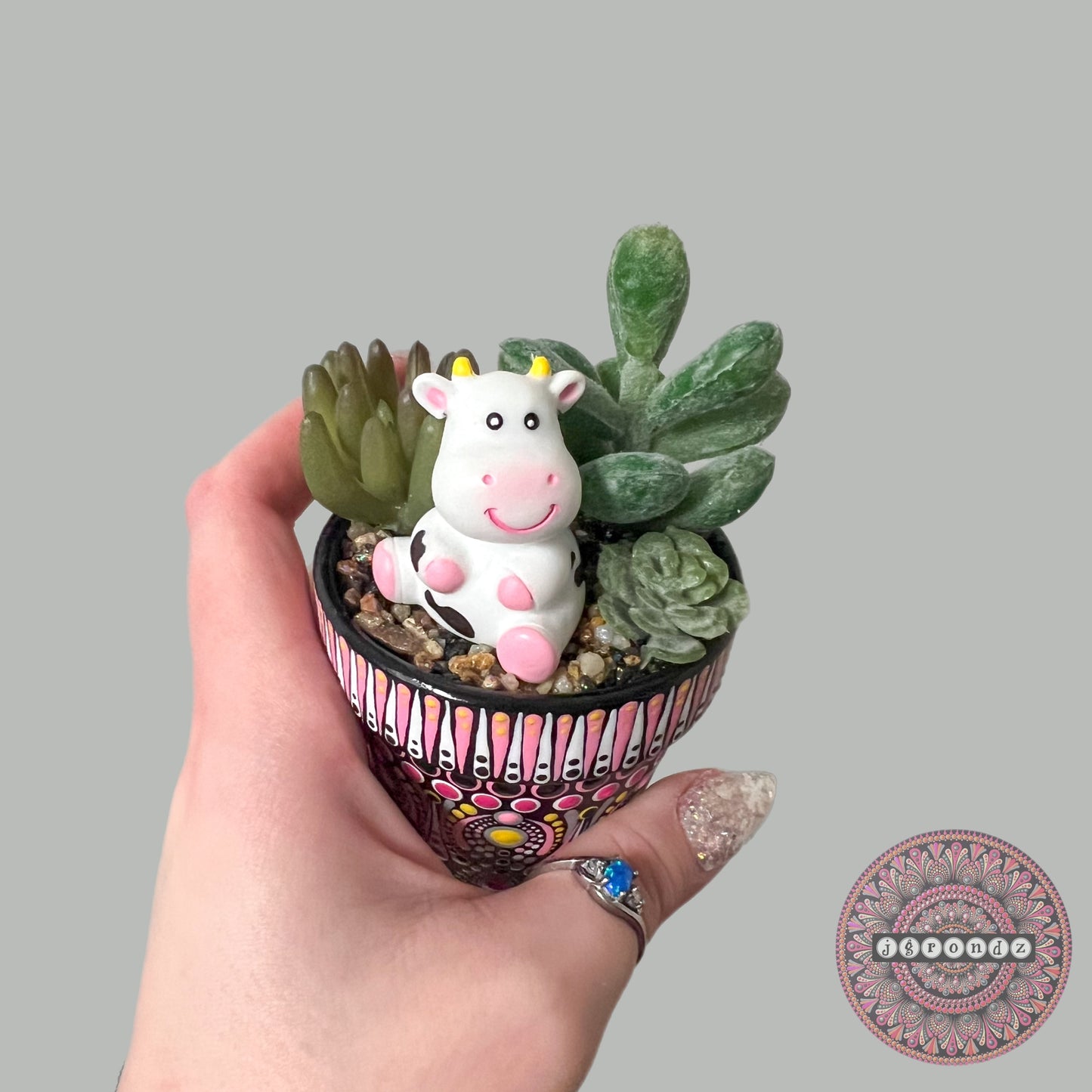 Pretty Pots - Painted Mandala Succulent Pot
