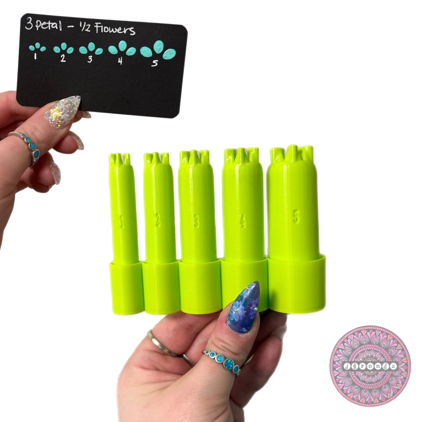 3 petal HALF Flower Dotting Tools