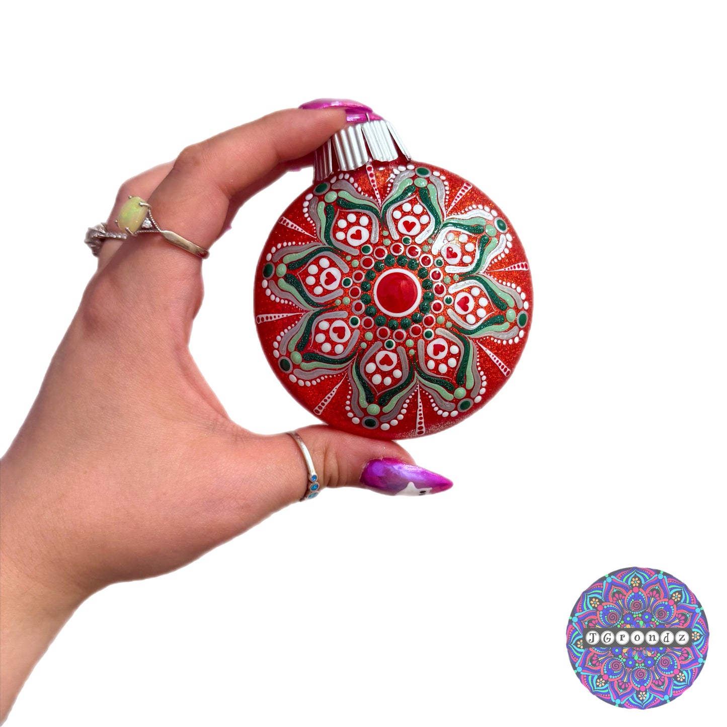 3” Paw Print Mandala Glitter Ornament