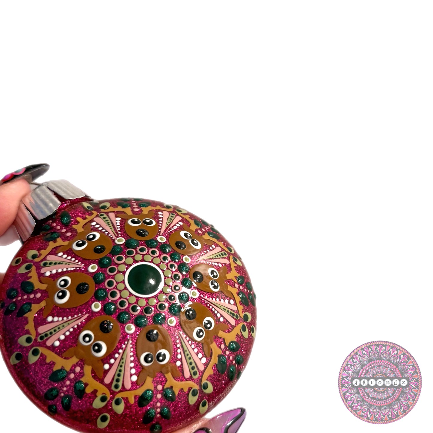 3” Reindeer Mandala Glitter Ornament