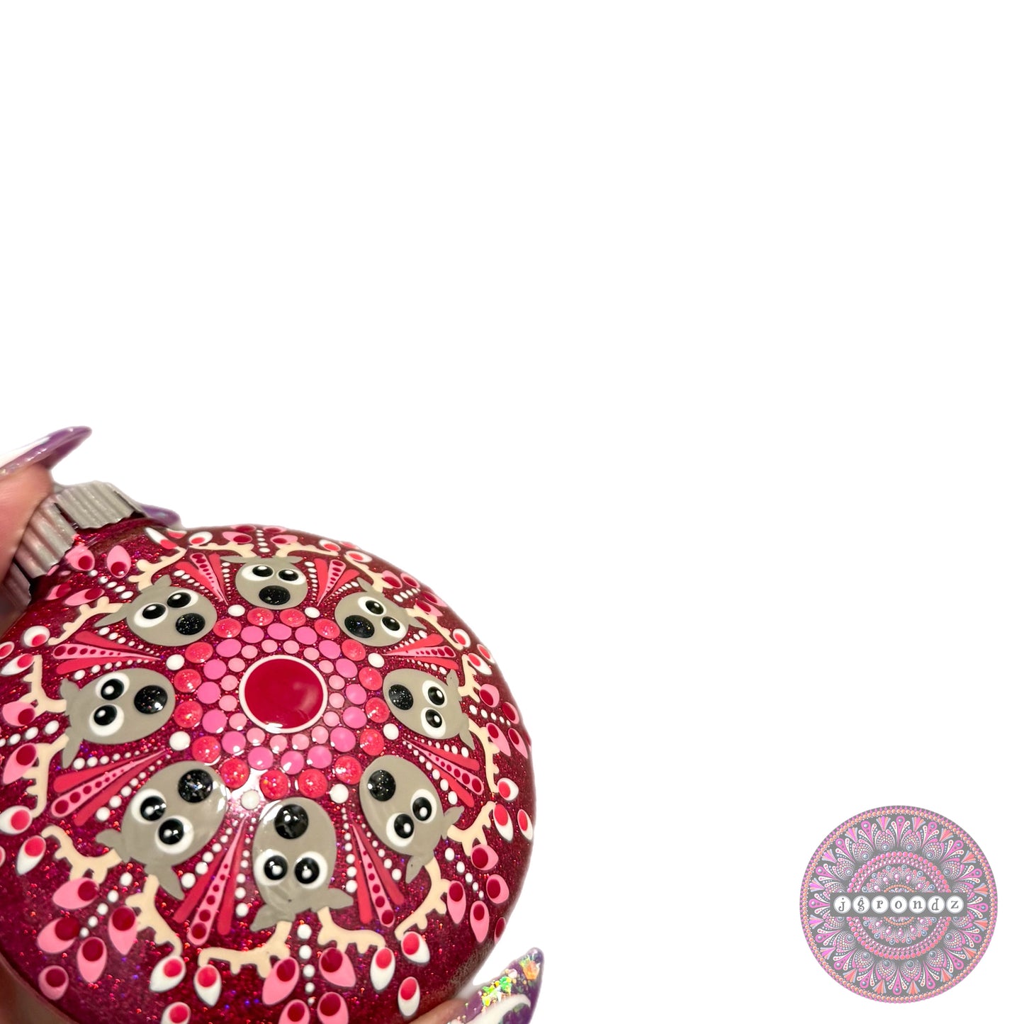 3” Reindeer Mandala Glitter Ornament