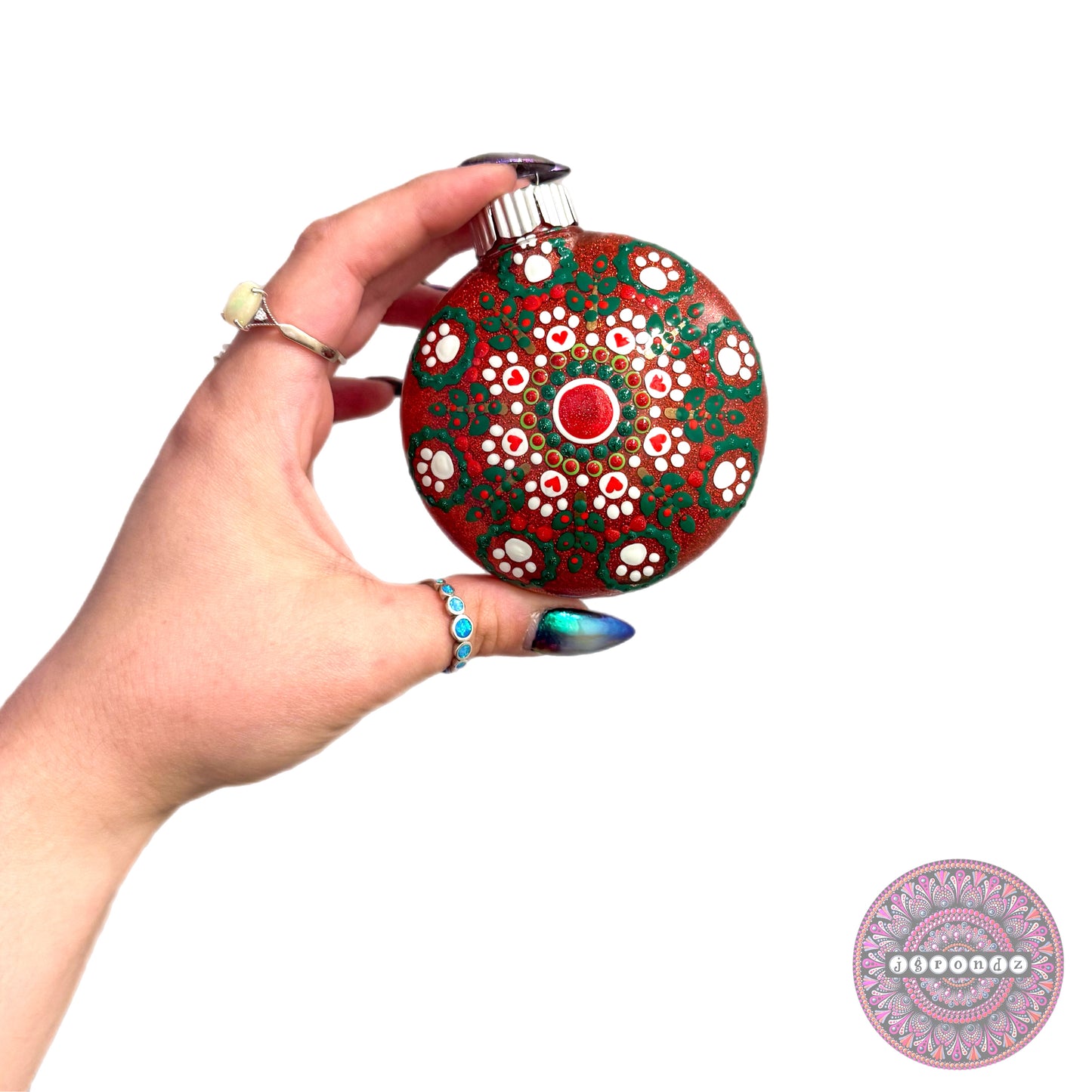 3” Paw Print Mandala Glitter Ornament