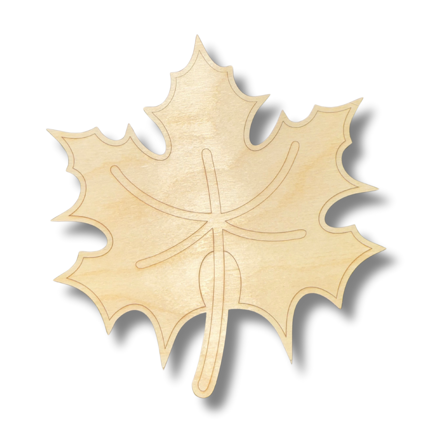 Unfinished Wood Etched Maple Leaf Shape | Paint By Line Crafts | up to 30" DIY