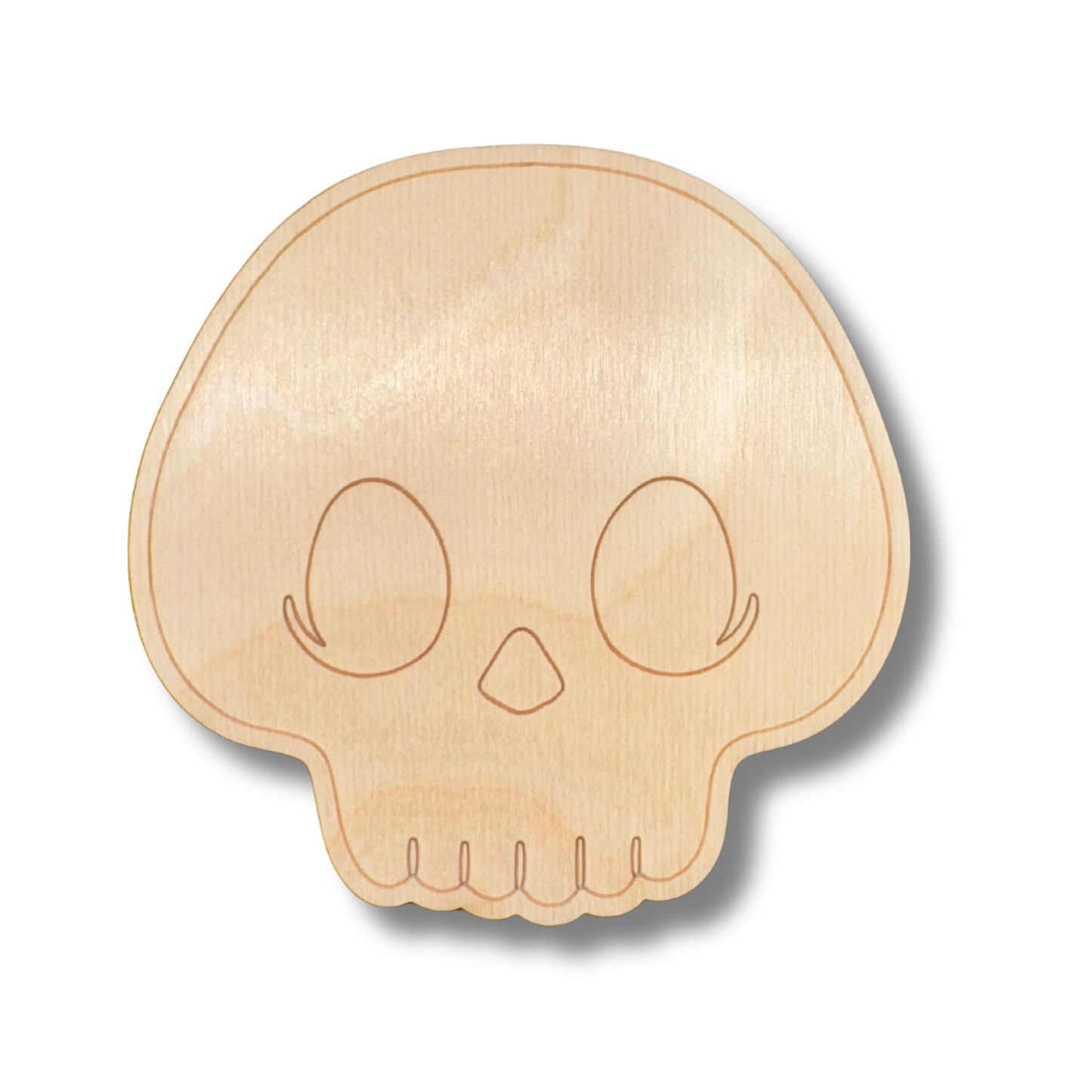 Unfinished Wood Etched Skull Shape | Paint By Line Crafts | up to 30" DIY