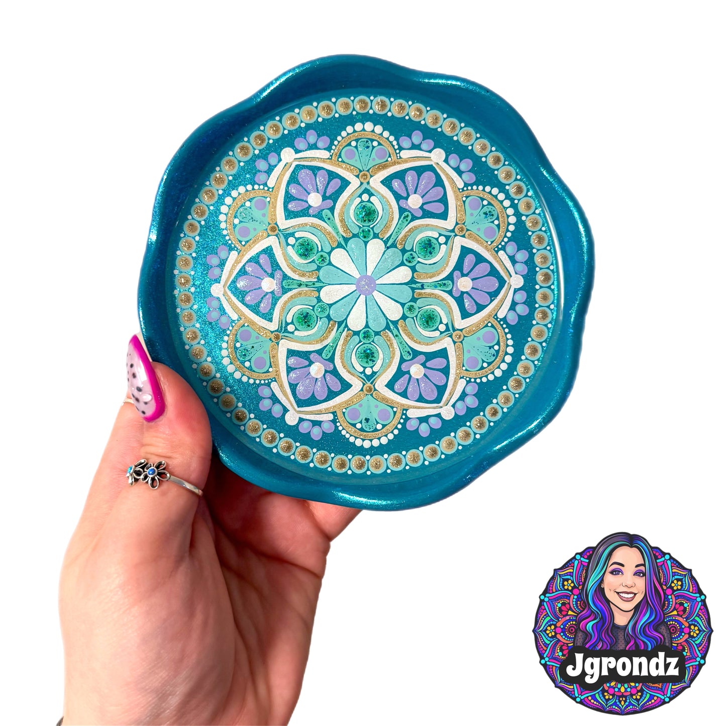 5” Mandala Scalloped Trinket/Jewelry Dish