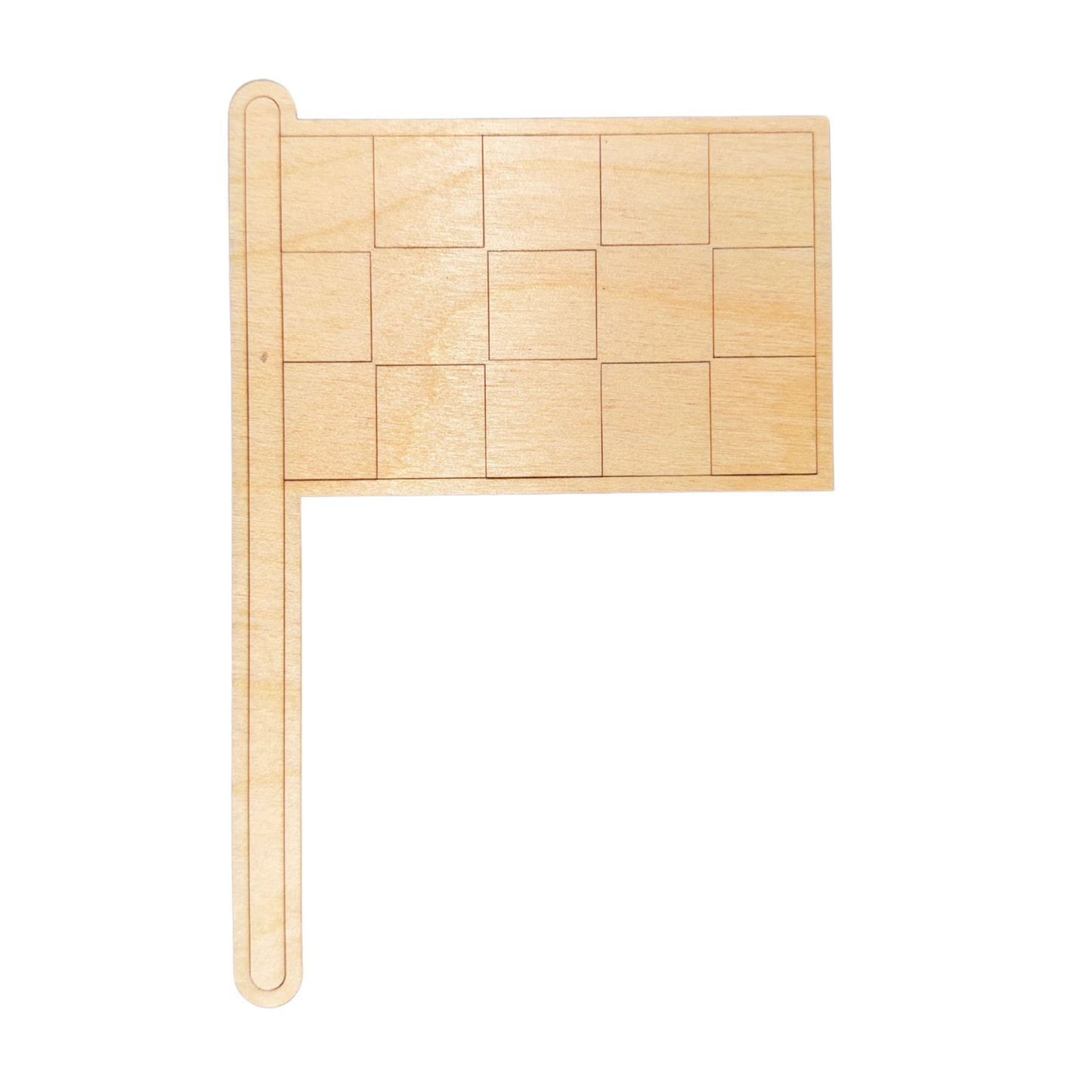 Unfinished Wood Etched Racing Flag Shape | Paint By Line Crafts | up to 30" DIY