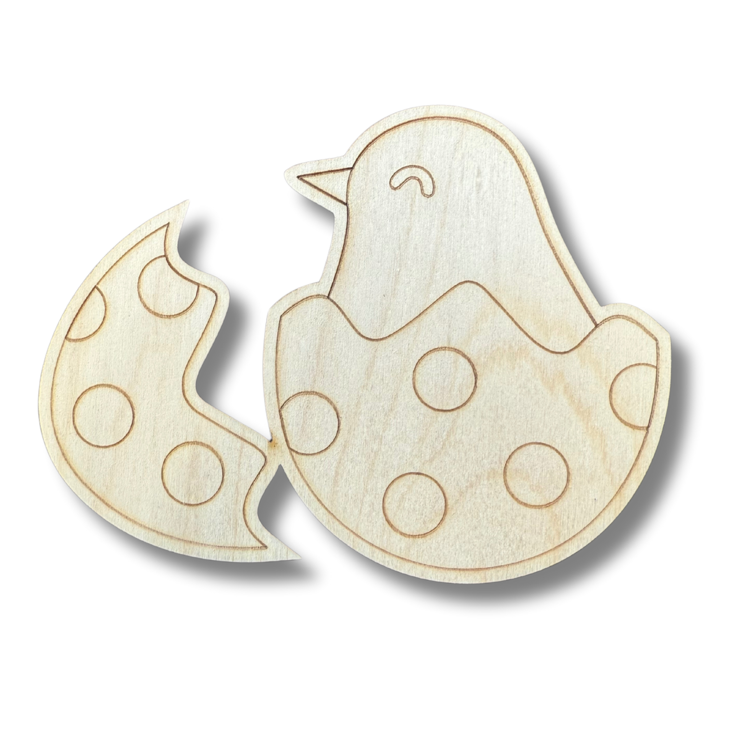 Unfinished Wood Etched Easter Egg Chick Shape | Paint By Line Crafts | up to 30" DIY