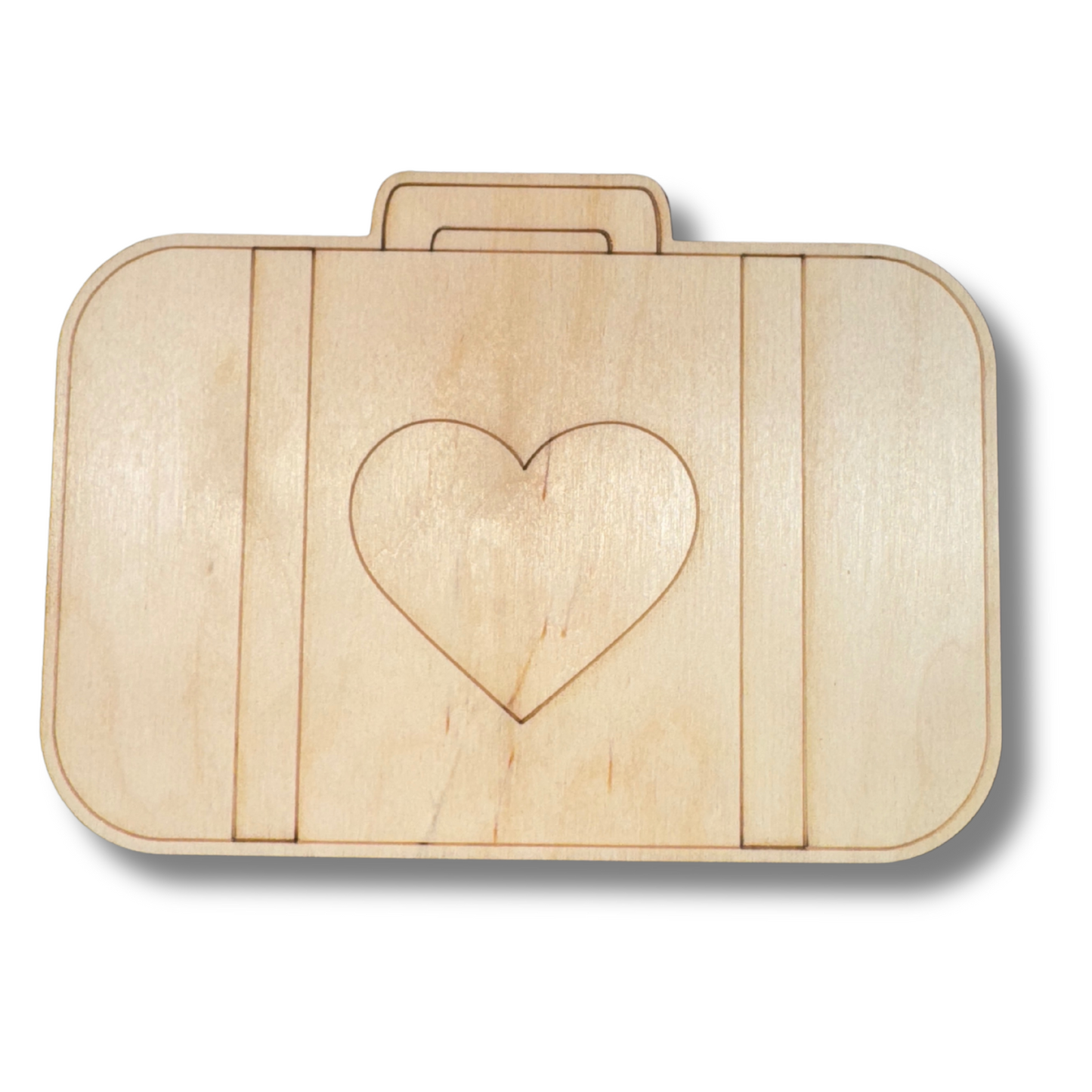 Unfinished Wood Etched Honeymoon Luggage Shape | Paint By Line Crafts | up to 30" DIY
