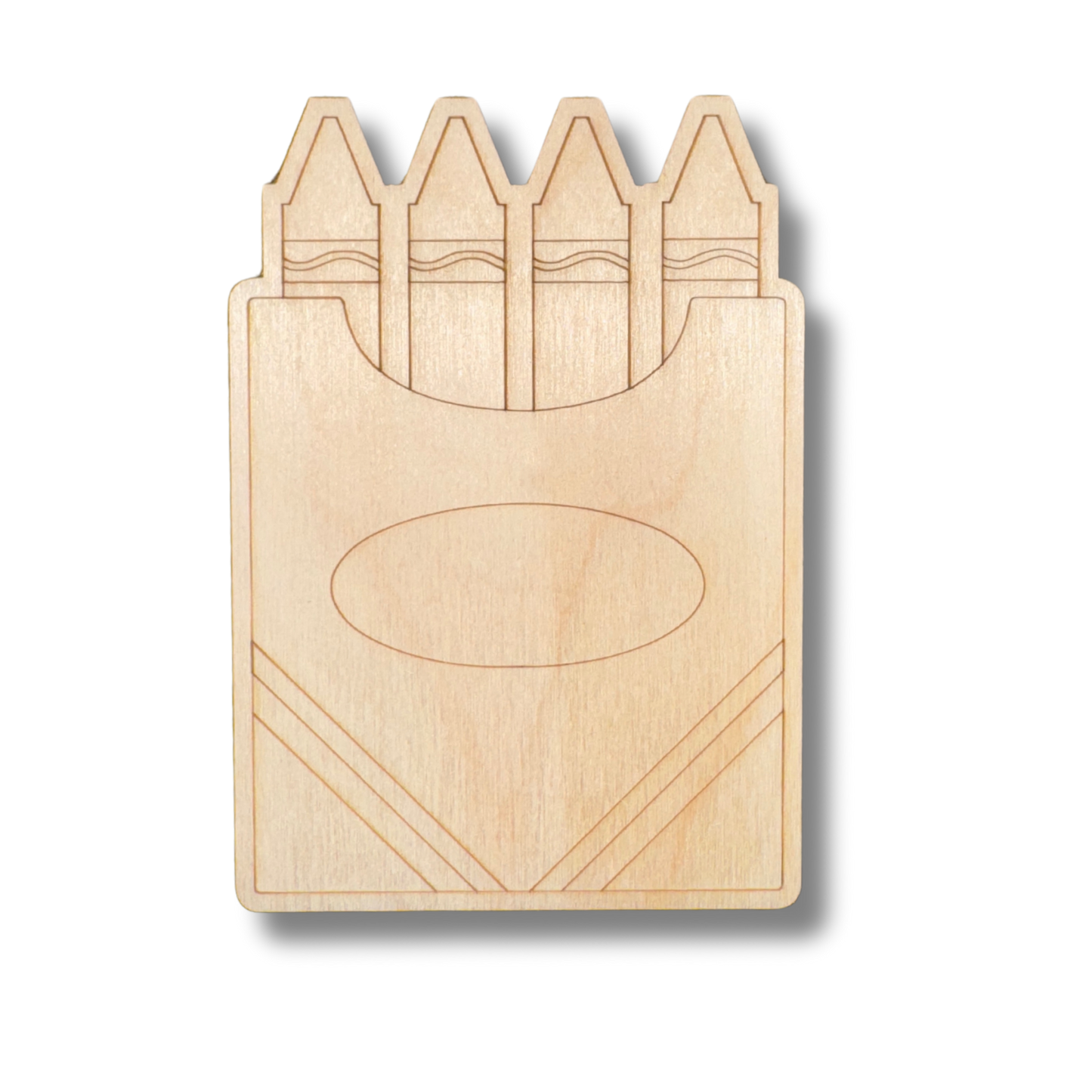 Unfinished Wood Etched Box of Crayons Shape | Paint By Line Crafts | up to 30" DIY