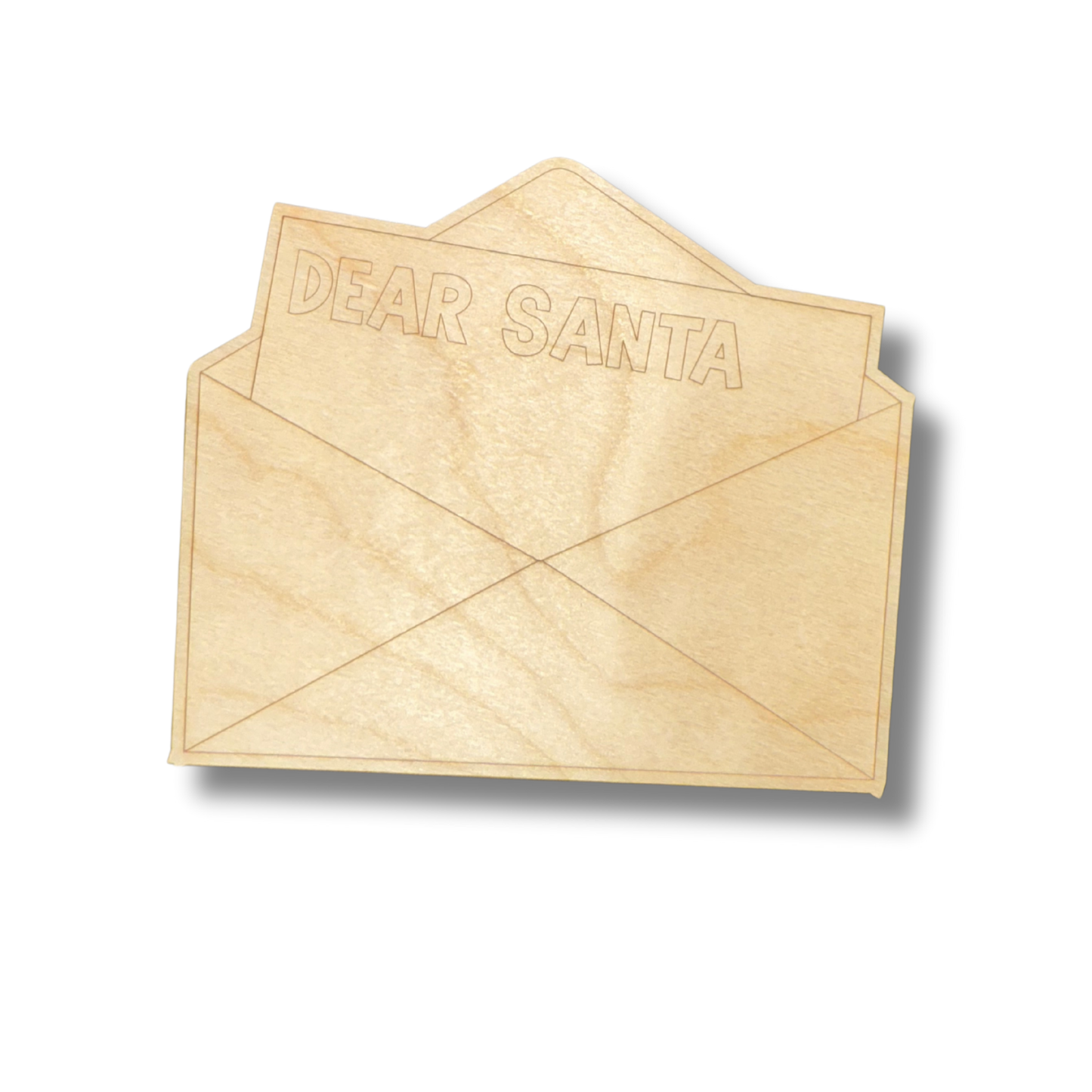 Unfinished Wood Etched Santa Letter Shape | Paint By Line Crafts | up to 30" DIY