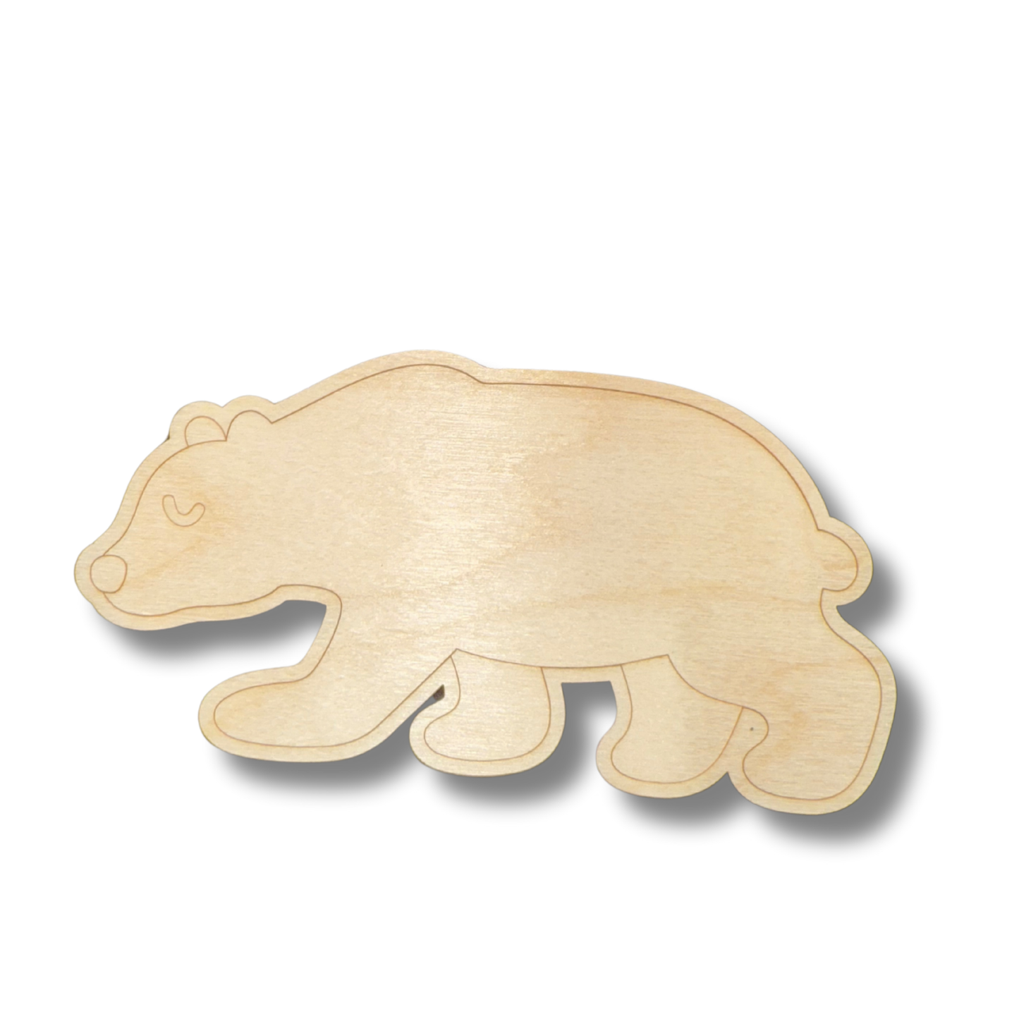 Unfinished Wood Etched Polar Bear Shape | Paint By Line Crafts | up to 30" DIY