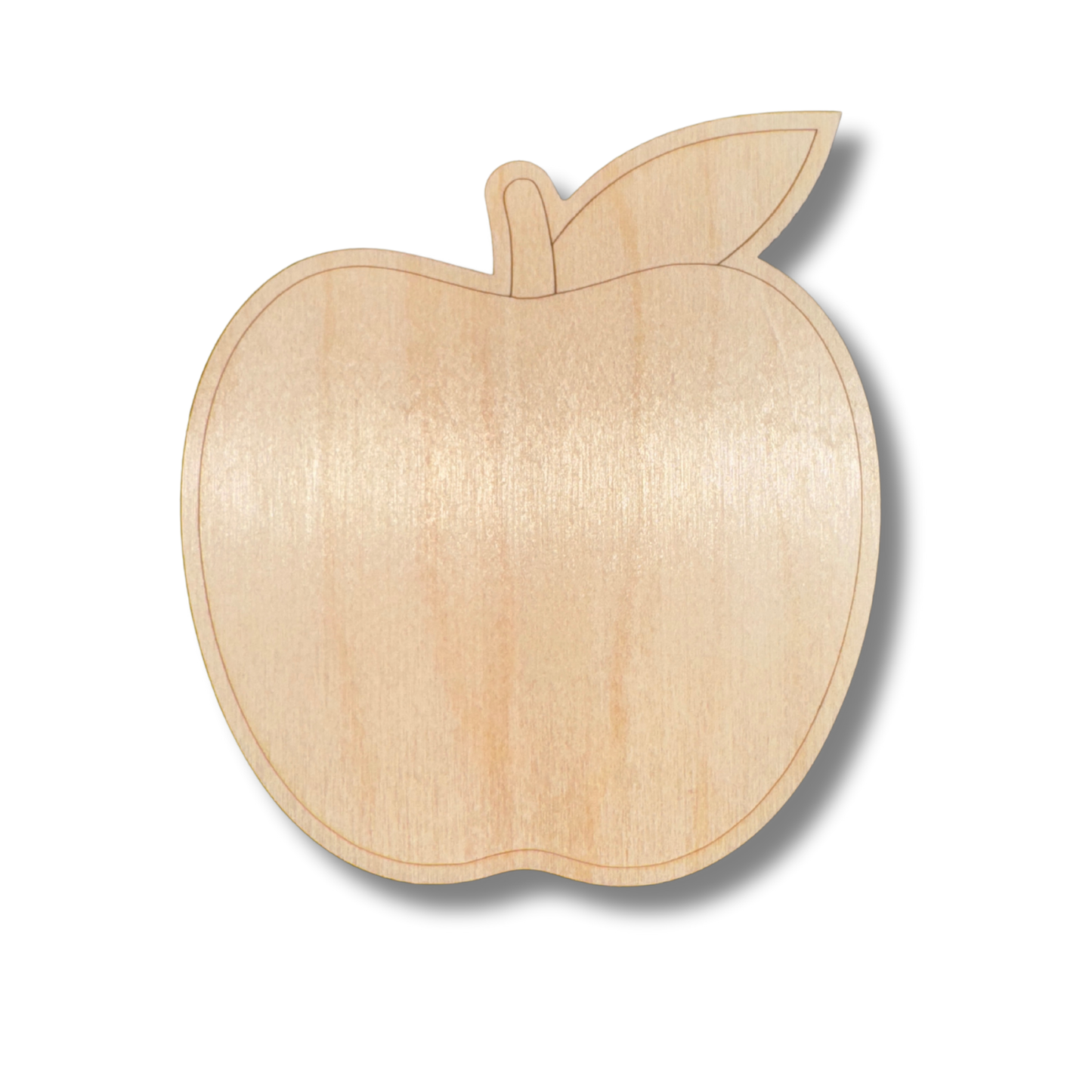 Unfinished Wood Etched Apple Shape | Paint By Line Crafts | up to 30" DIY