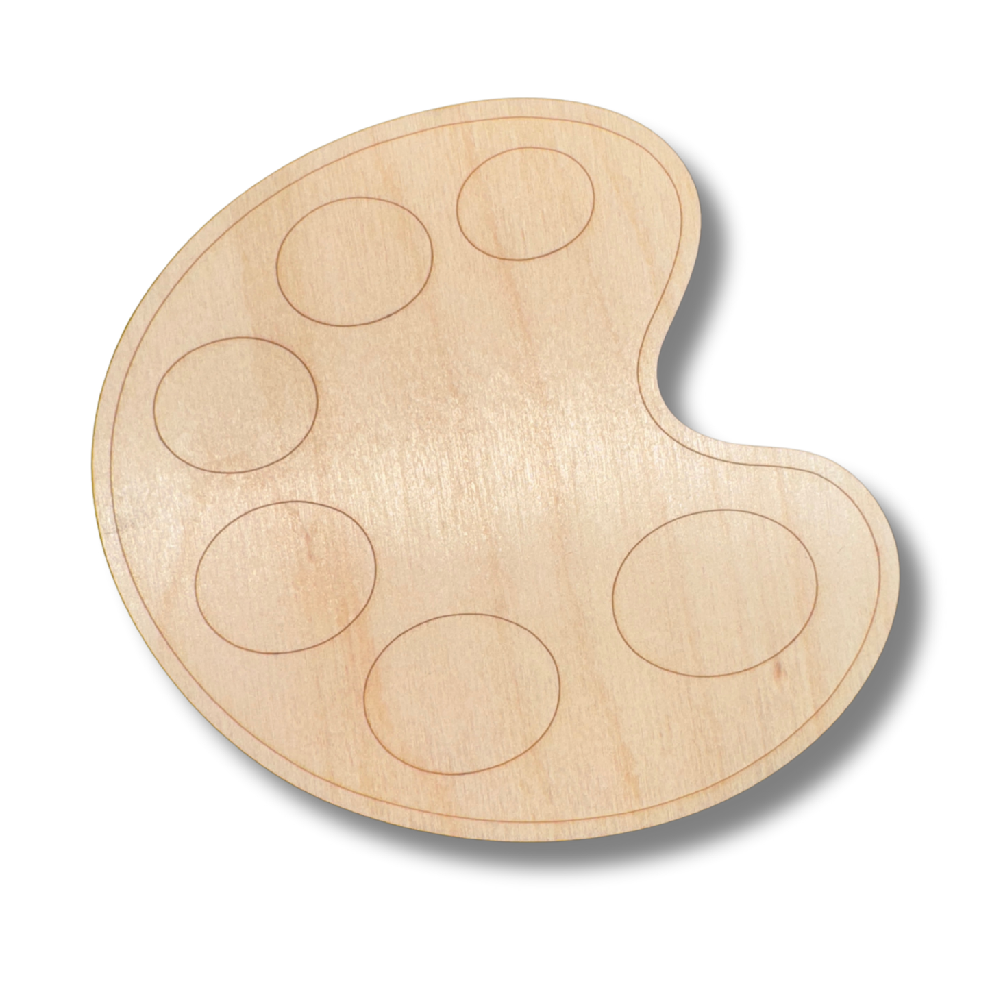 Unfinished Wood Etched Paint Palette Shape | Paint By Line Crafts | up to 30" DIY