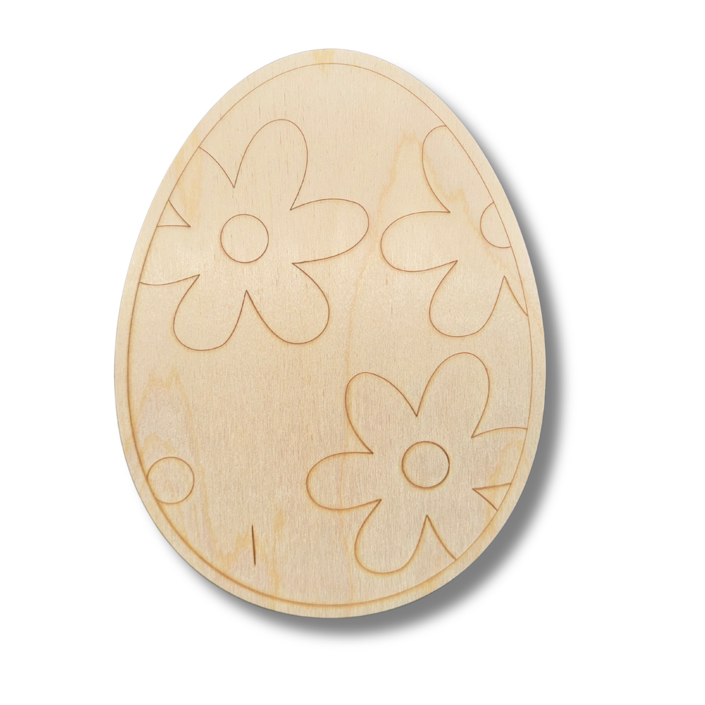 Unfinished Wood Etched Flower Easter Egg Shape | Paint By Line Crafts | up to 30" DIY