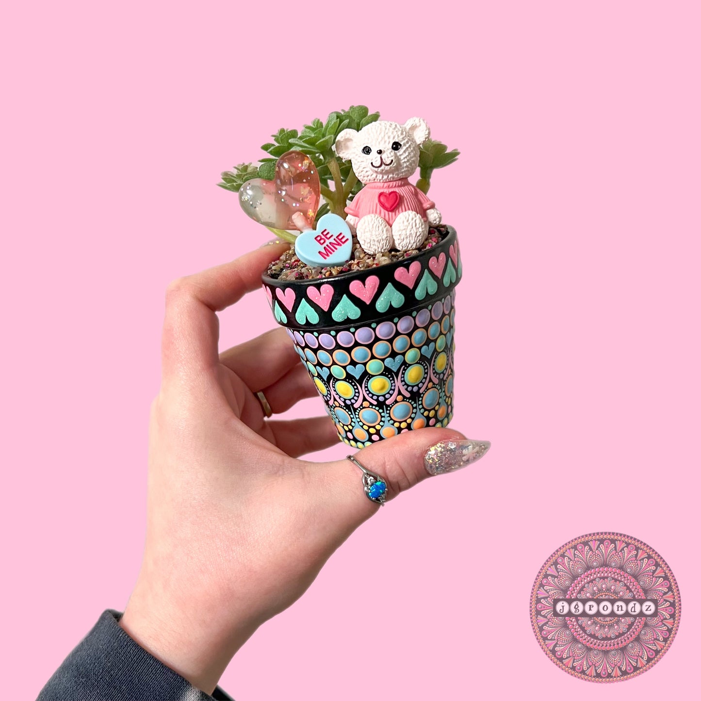 Cutie Pot - Valentines Day Painted Succulent Pot