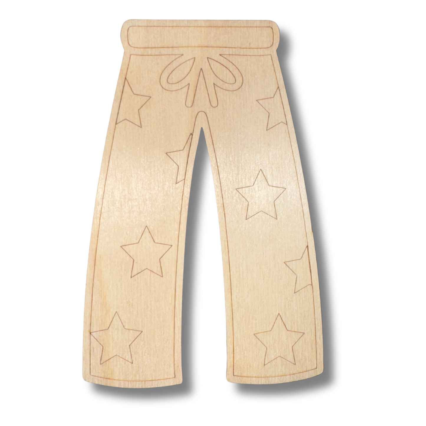 Unfinished Wood Etched Pajama Bottom Shape | Paint By Line Crafts | up to 30" DIY