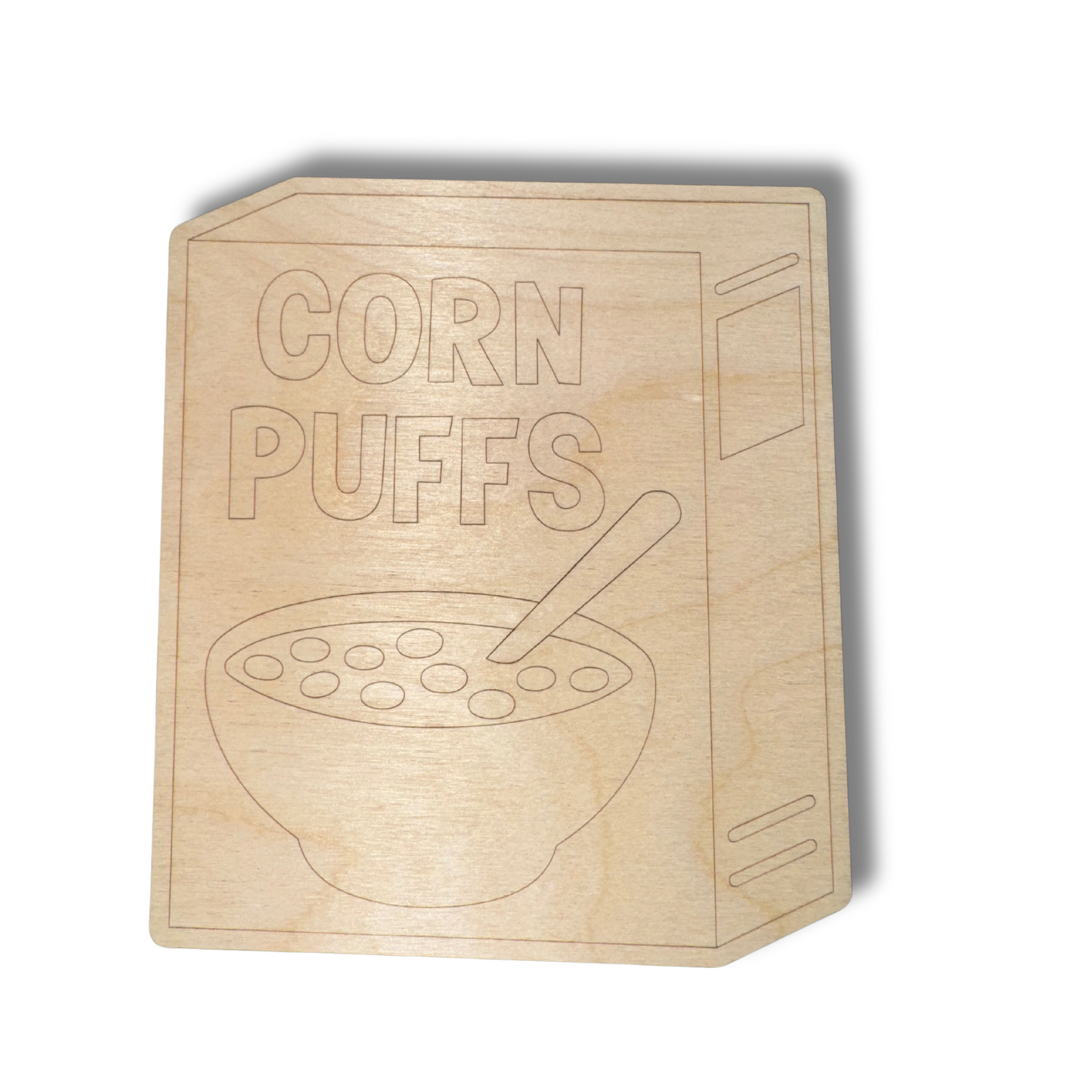 Unfinished Wood Etched Corn Puffs Shape | Paint By Line Crafts | up to 30" DIY