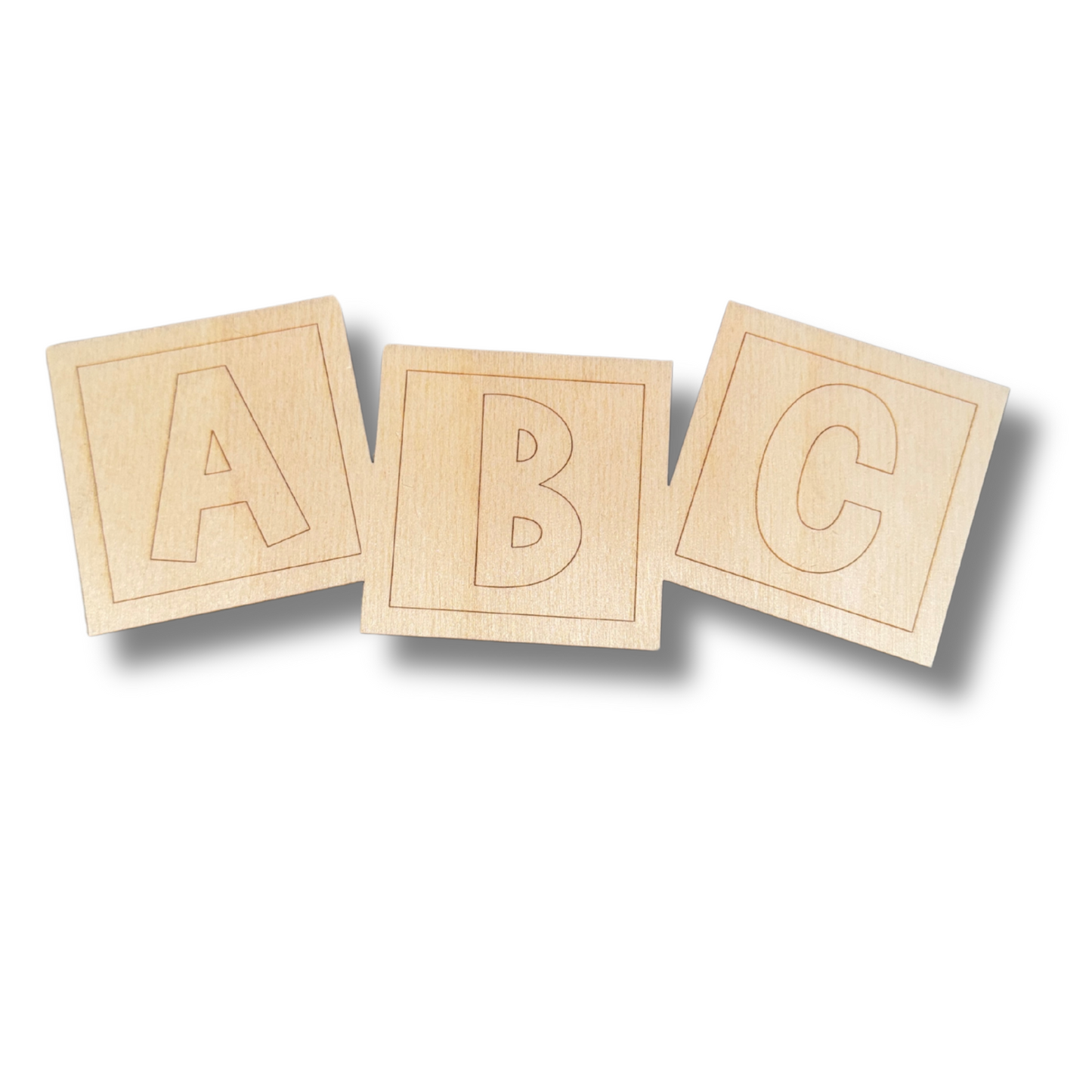Unfinished Wood Etched ABC Blocks Shape | Paint By Line Crafts | up to 30" DIY