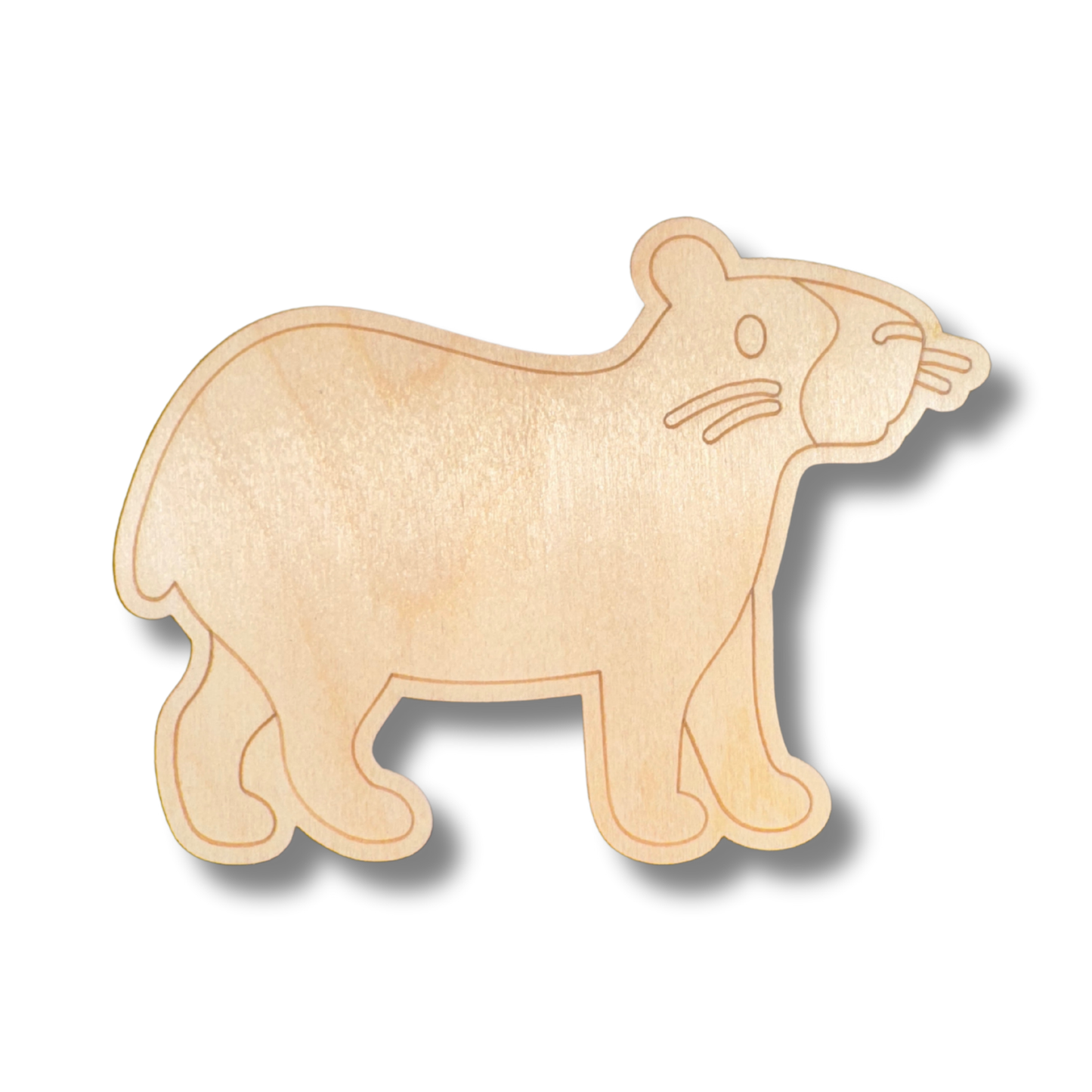 Unfinished Wood Etched Capybara Shape | Paint By Line Crafts | up to 30" DIY