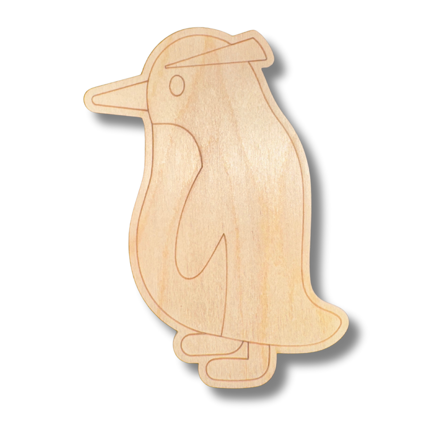 Unfinished Wood Etched Penguin Shape | Paint By Line Crafts | up to 30" DIY