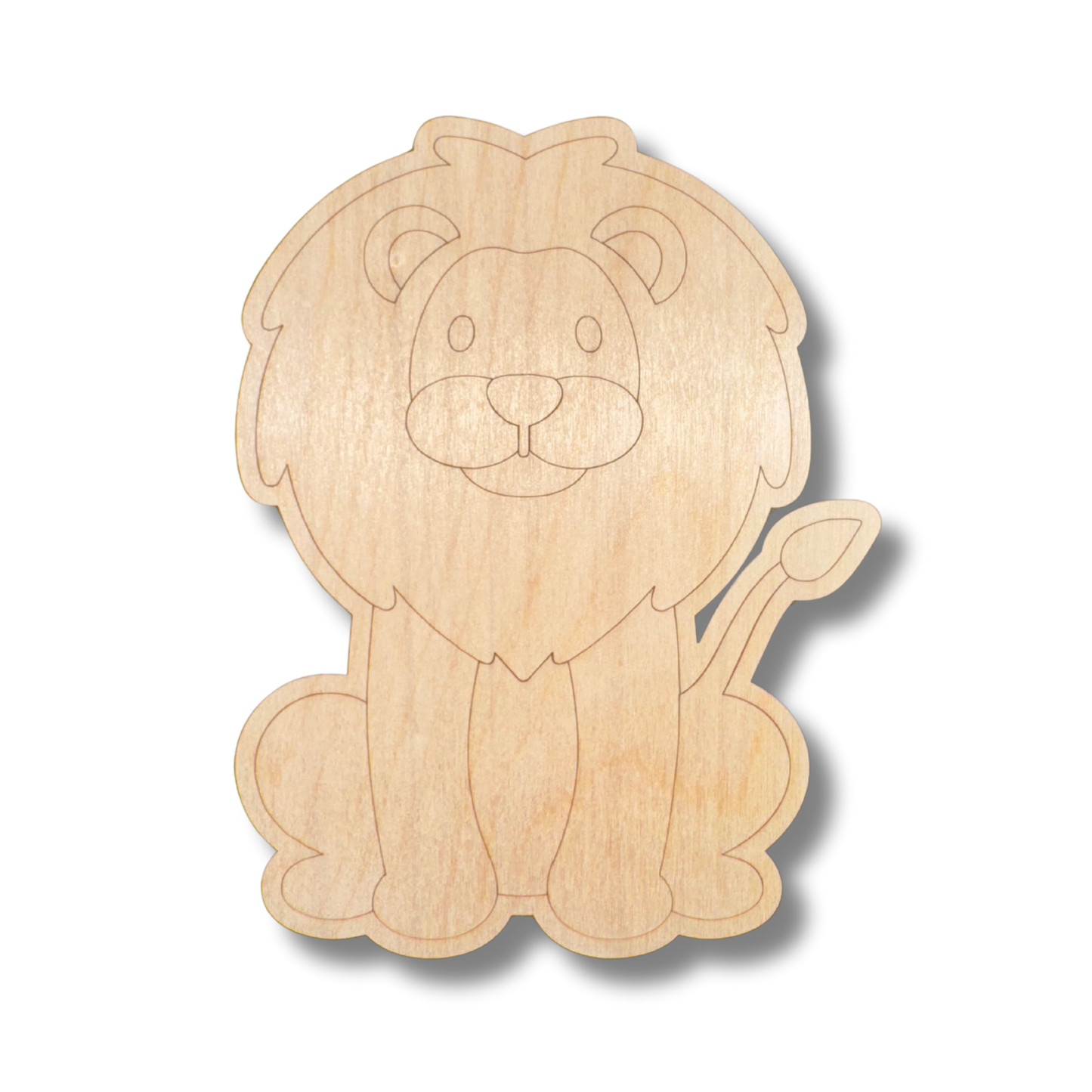 Unfinished Wood Etched Lion Shape | Paint By Line Crafts | up to 30" DIY