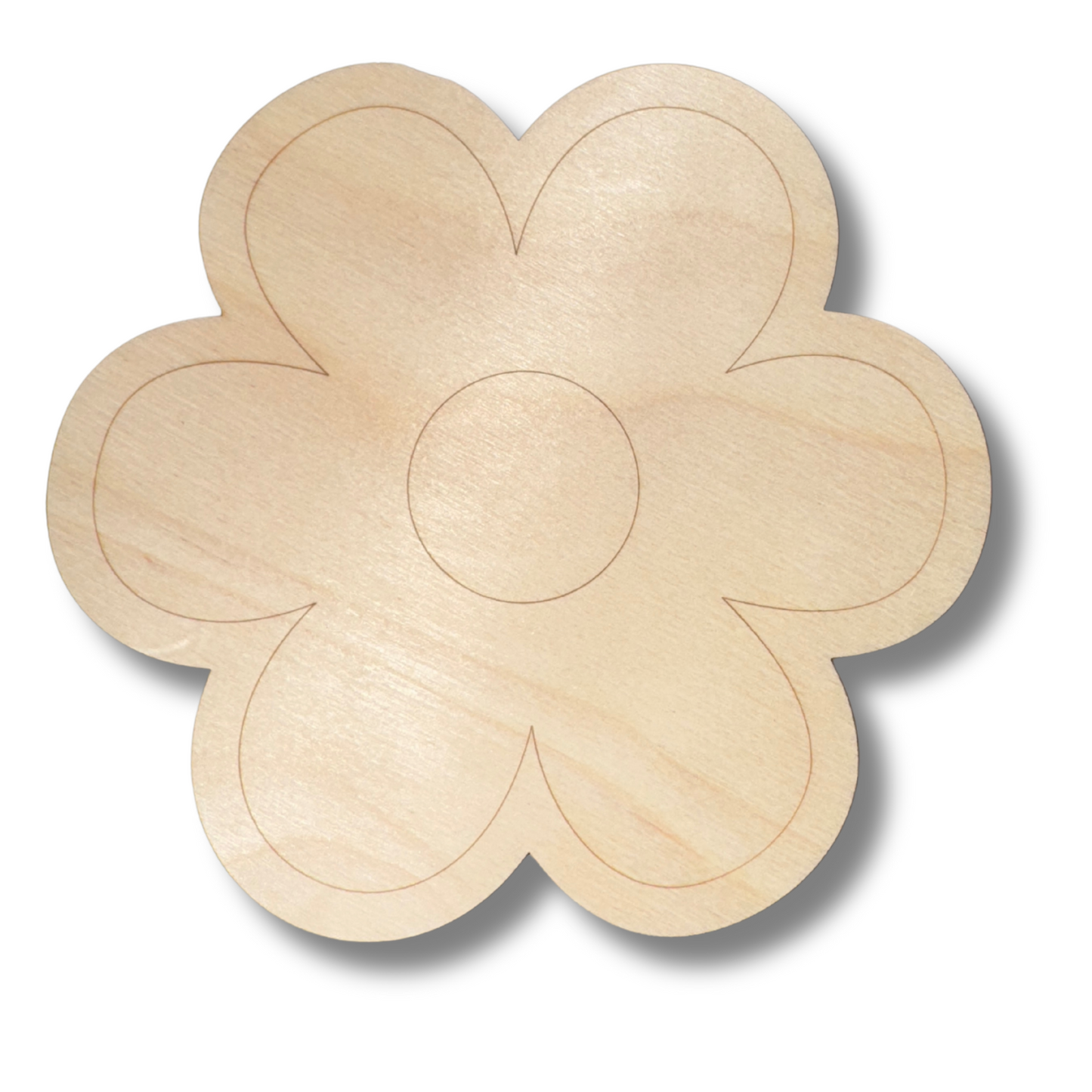 Unfinished Wood Etched Girls Flower Shape | Paint By Line Crafts | up to 30" DIY