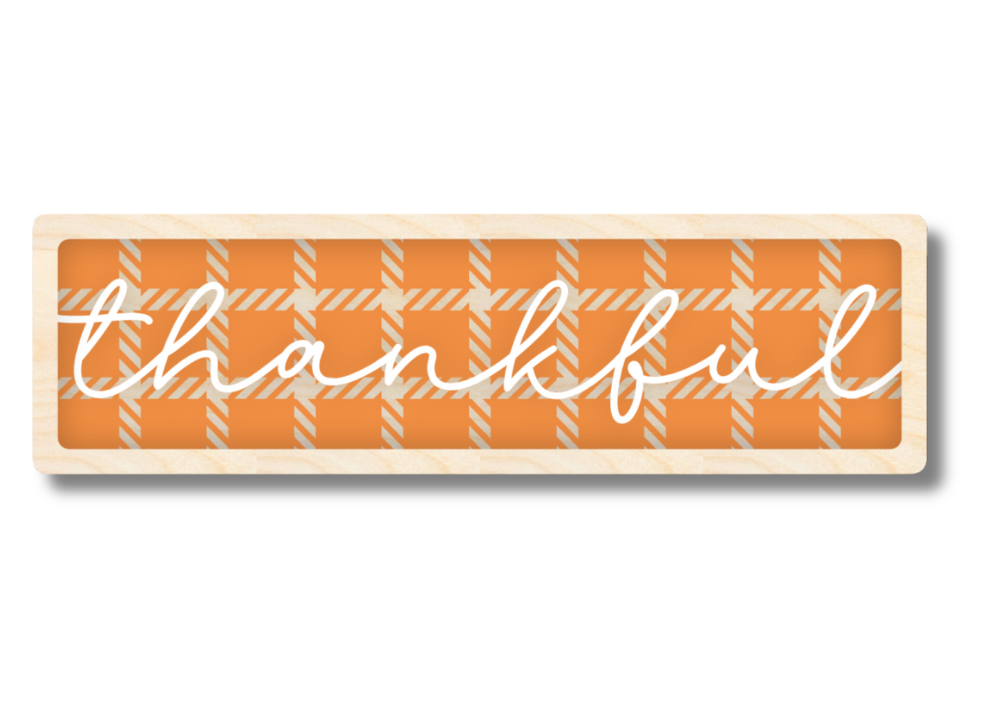 Unfinished Wood Layered Thankful Plaid Sign | 4 Layers | up to 46"