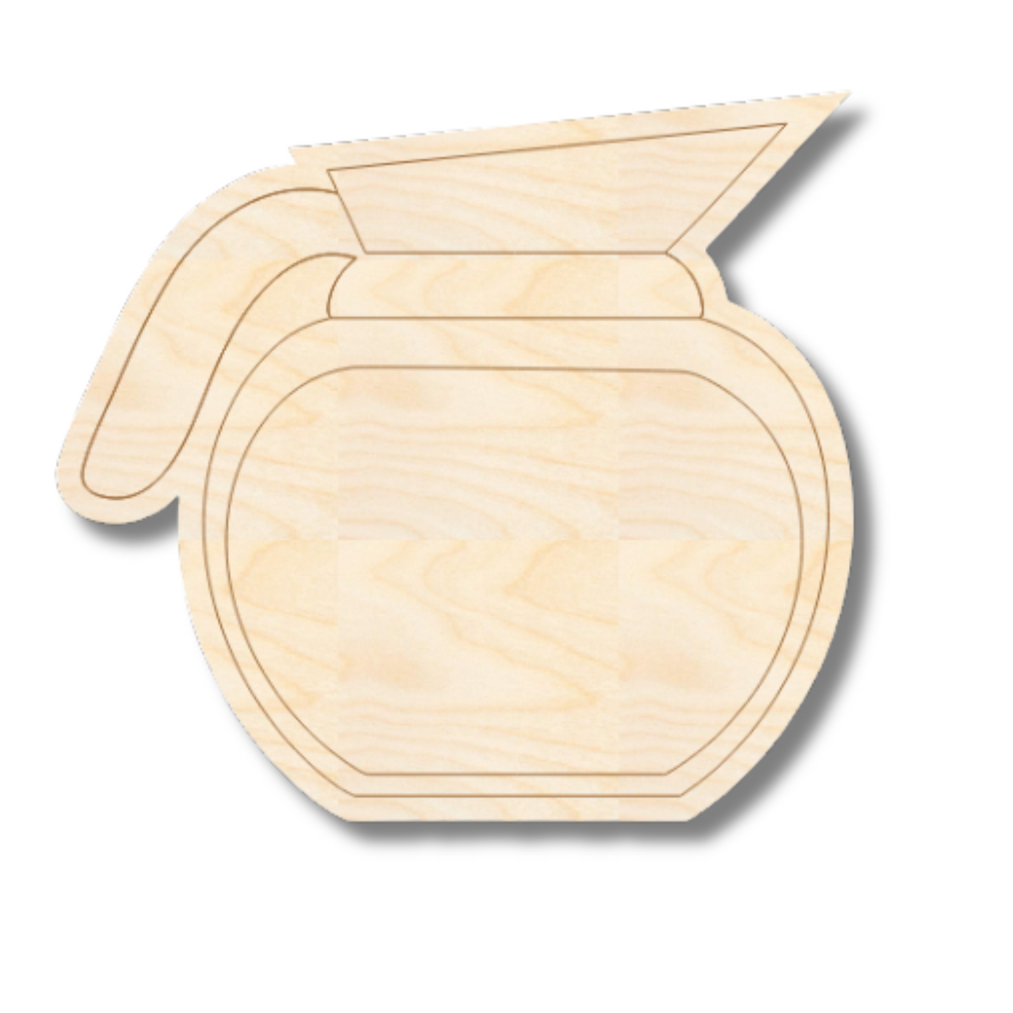 Unfinished Wood Etched Coffee Pot Shape | Paint By Line Crafts | up to 30" DIY