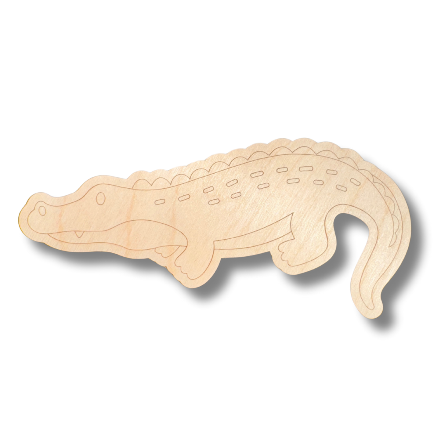 Unfinished Wood Etched Alligator Shape | Paint By Line Crafts | up to 30" DIY