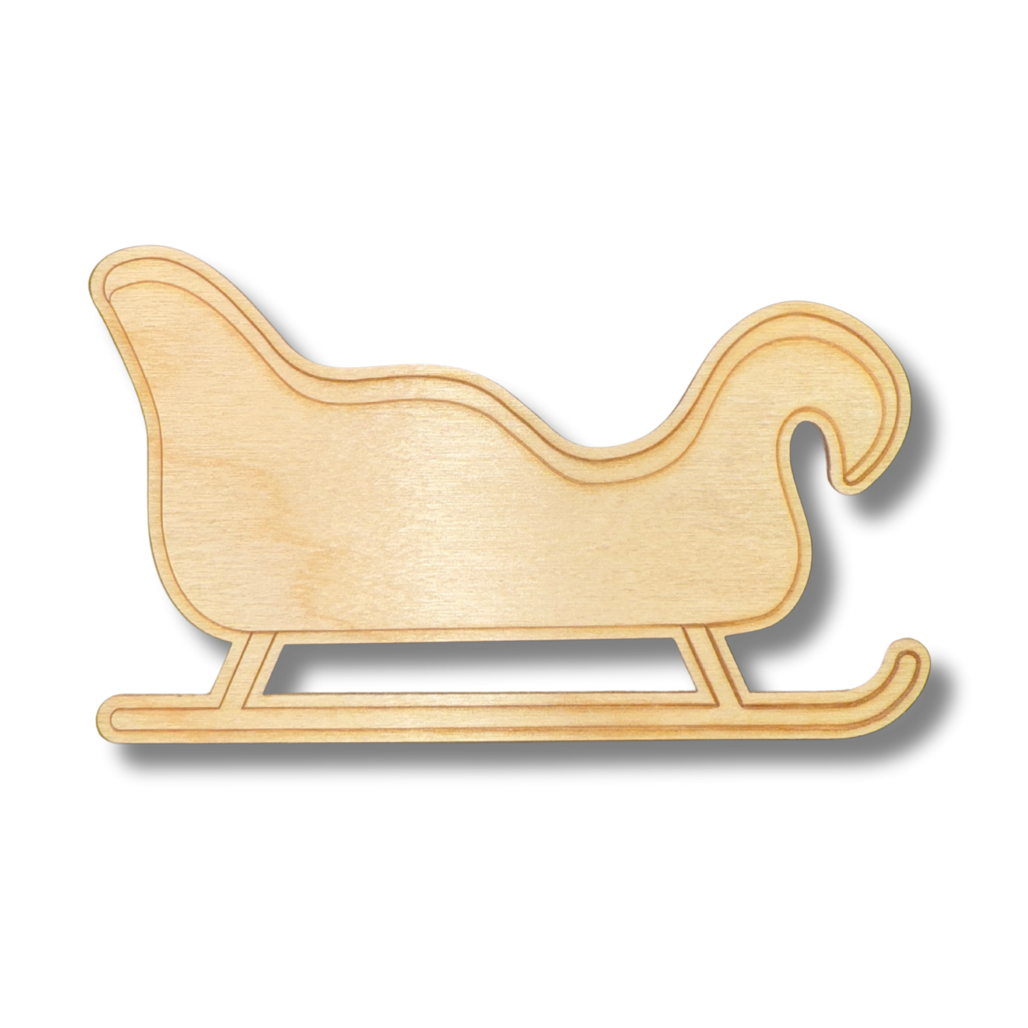 Unfinished Wood Etched Santa's Sleigh Shape | Paint By Line Crafts | up to 30" DIY