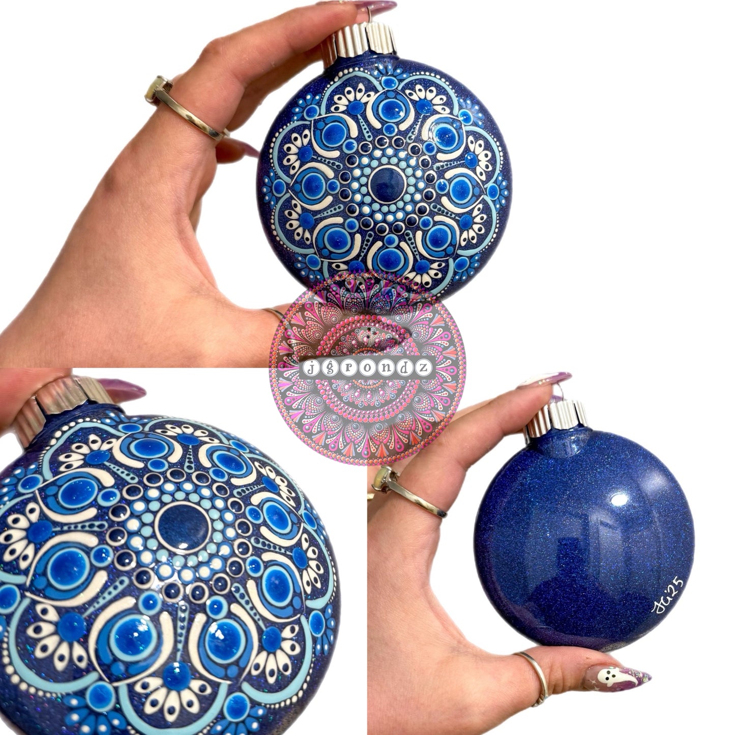 3” Mandala Glitter Ornament