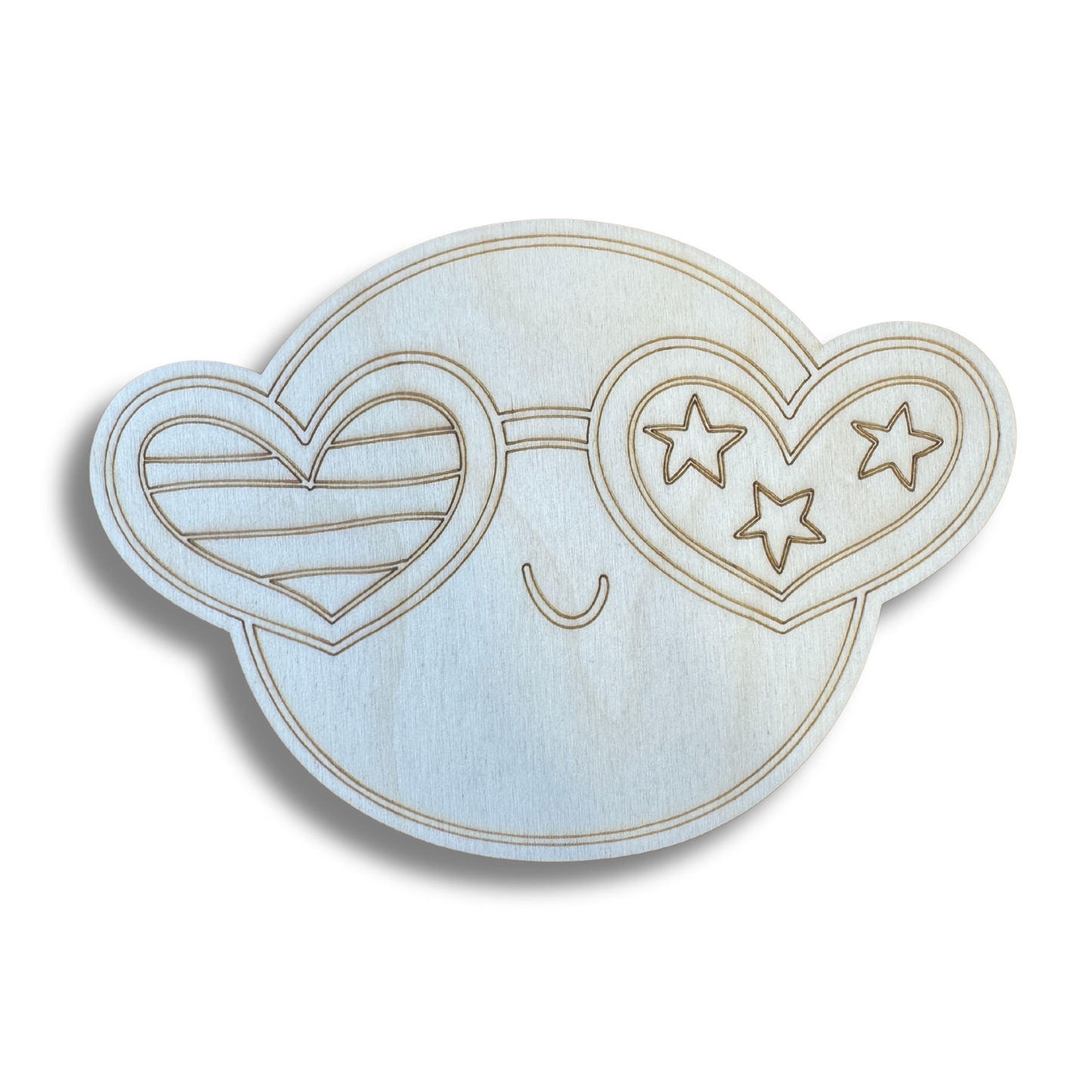 Unfinished Wood Etched Groovy Sunglasses Shape | Paint By Line Crafts | up to 30" DIY