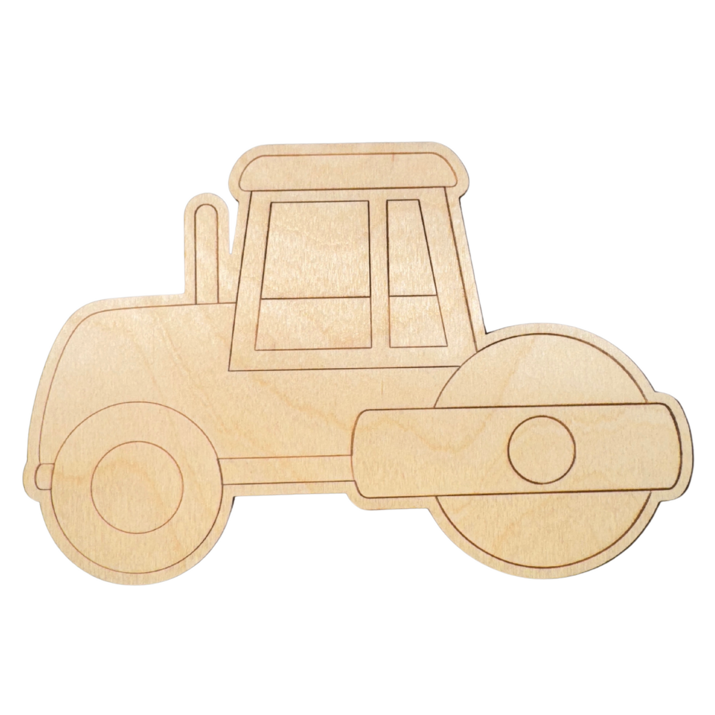 Unfinished Wood Etched Steam Roller Shape | Paint By Line Crafts | up to 30" DIY