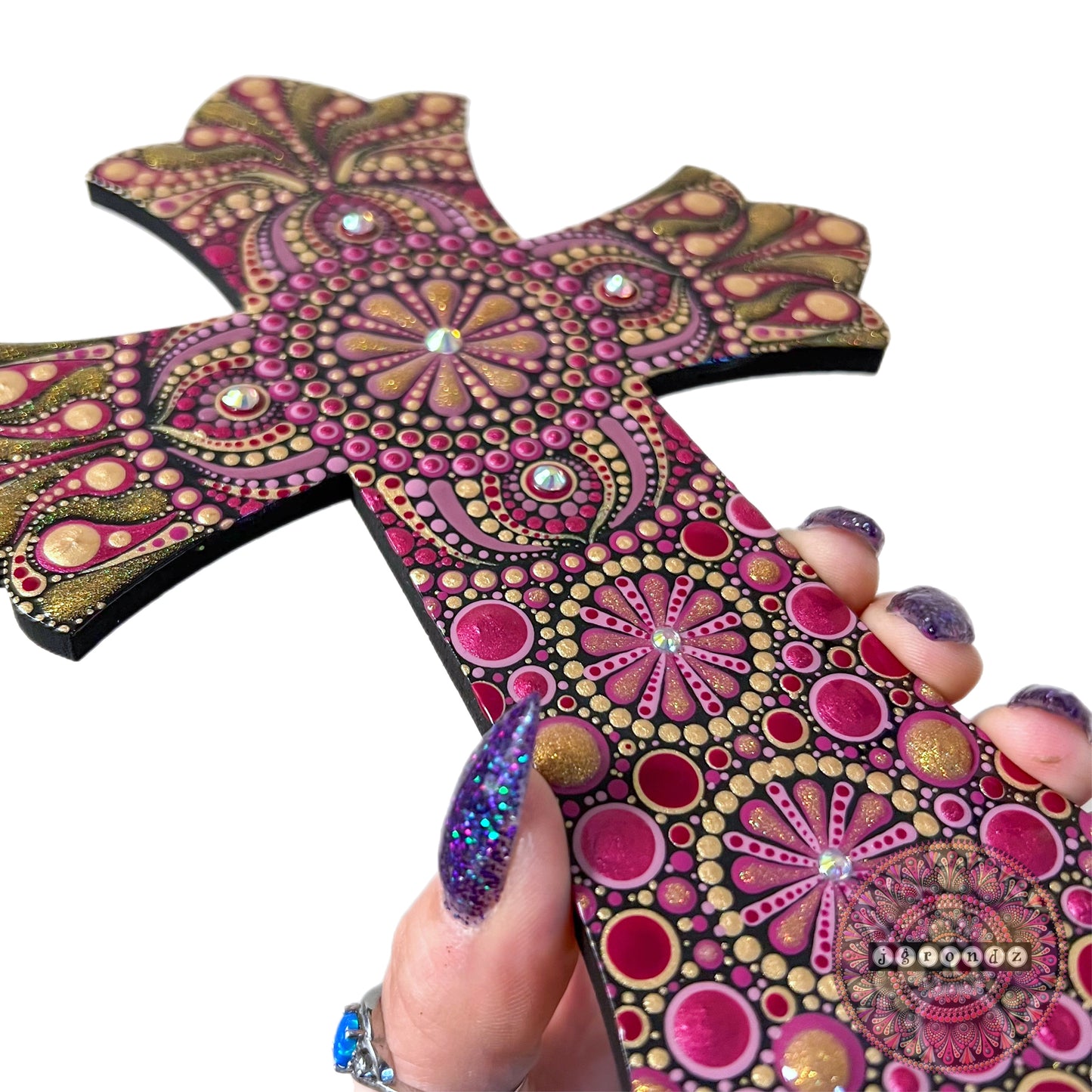 Painted Mandala Dot Art Wooden Cross Wall Decor