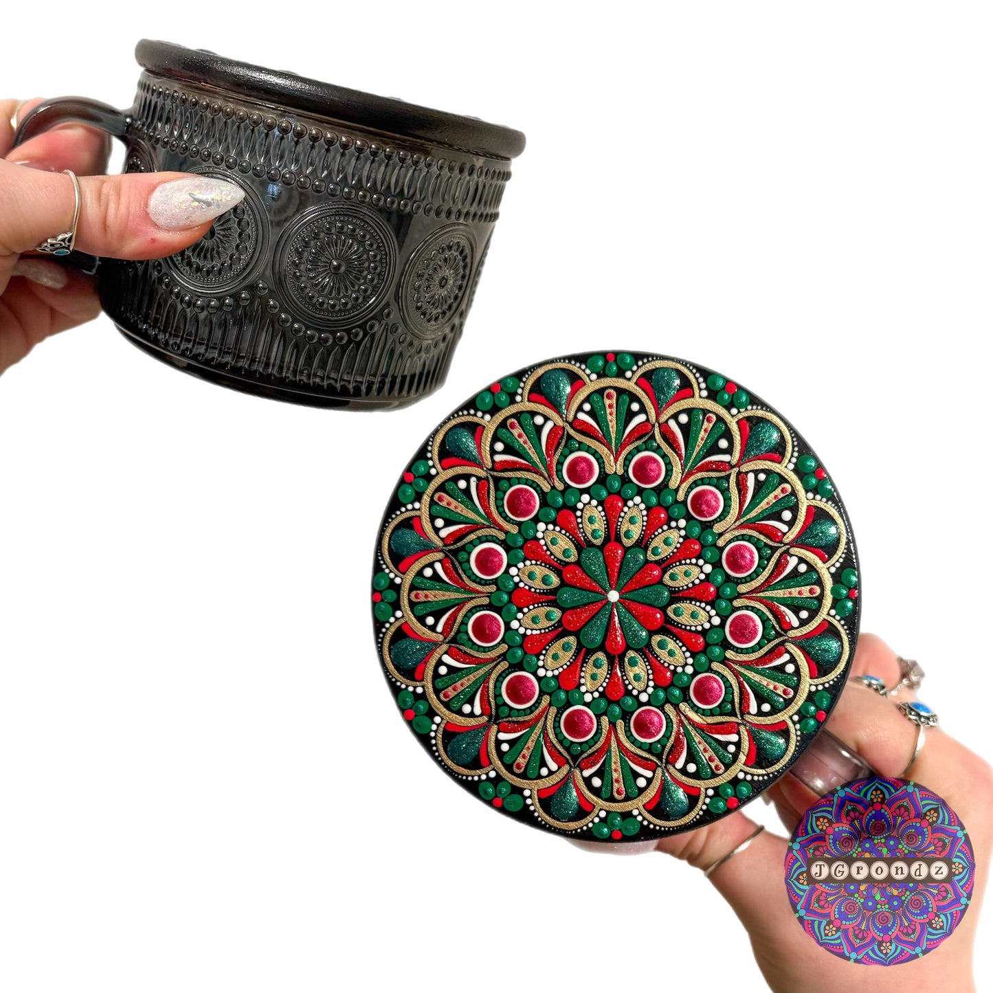 Embossed Mandala Stash Jar/Mug