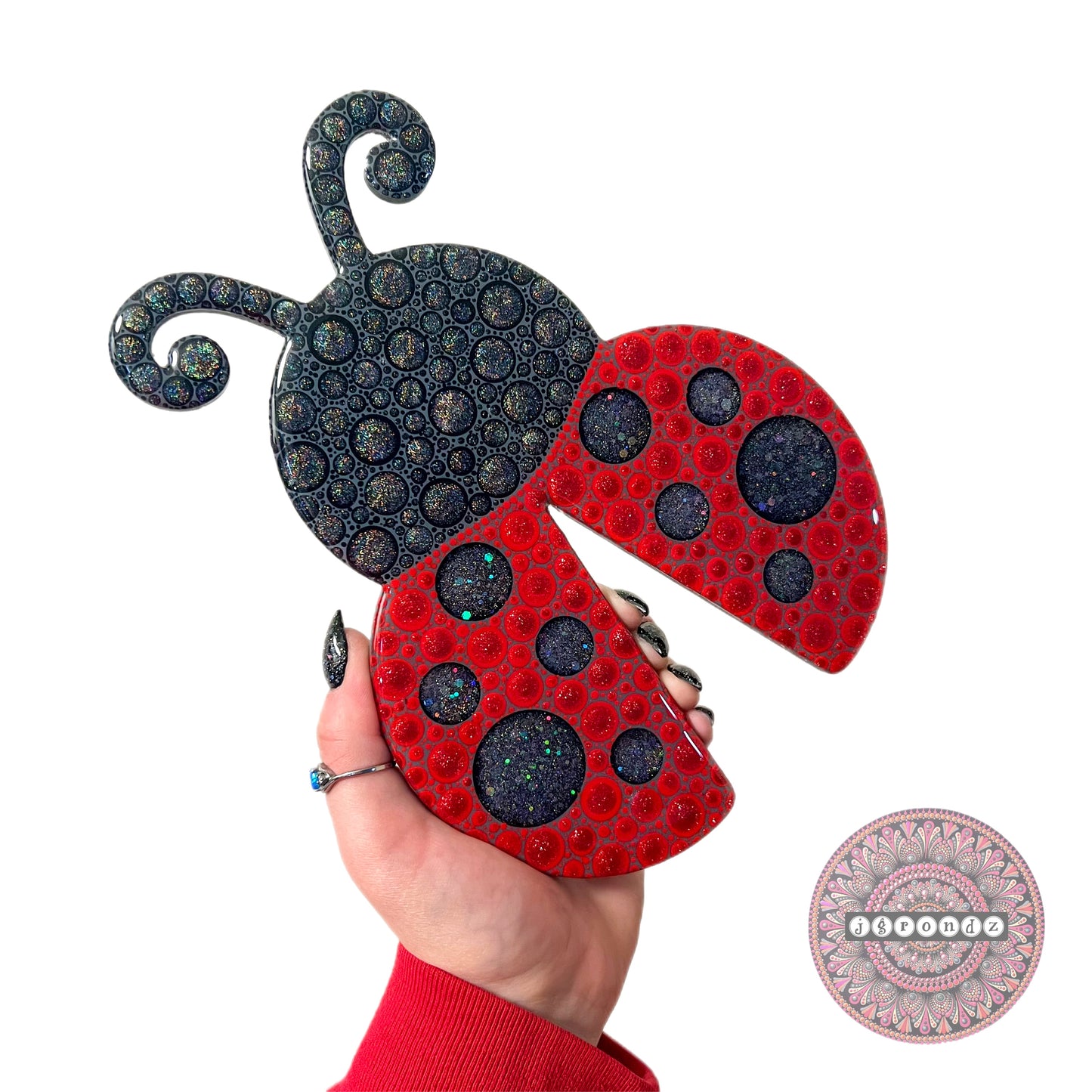Ladybug Resin & Dot Art