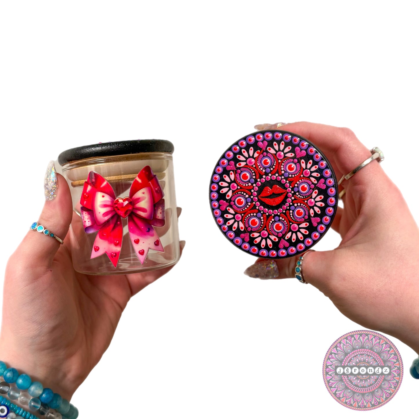 Valentines Mandala 4oz Stash Jar