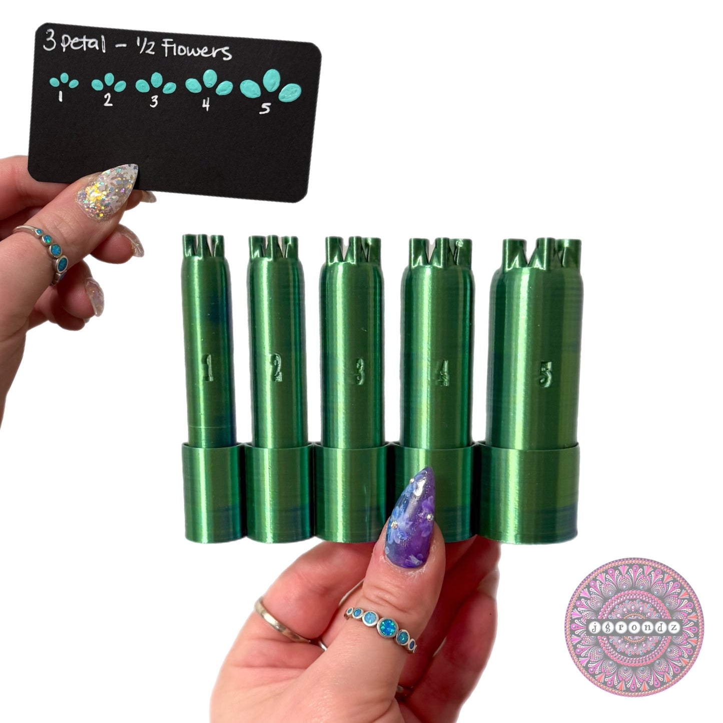 3 petal HALF Flower Dotting Tools