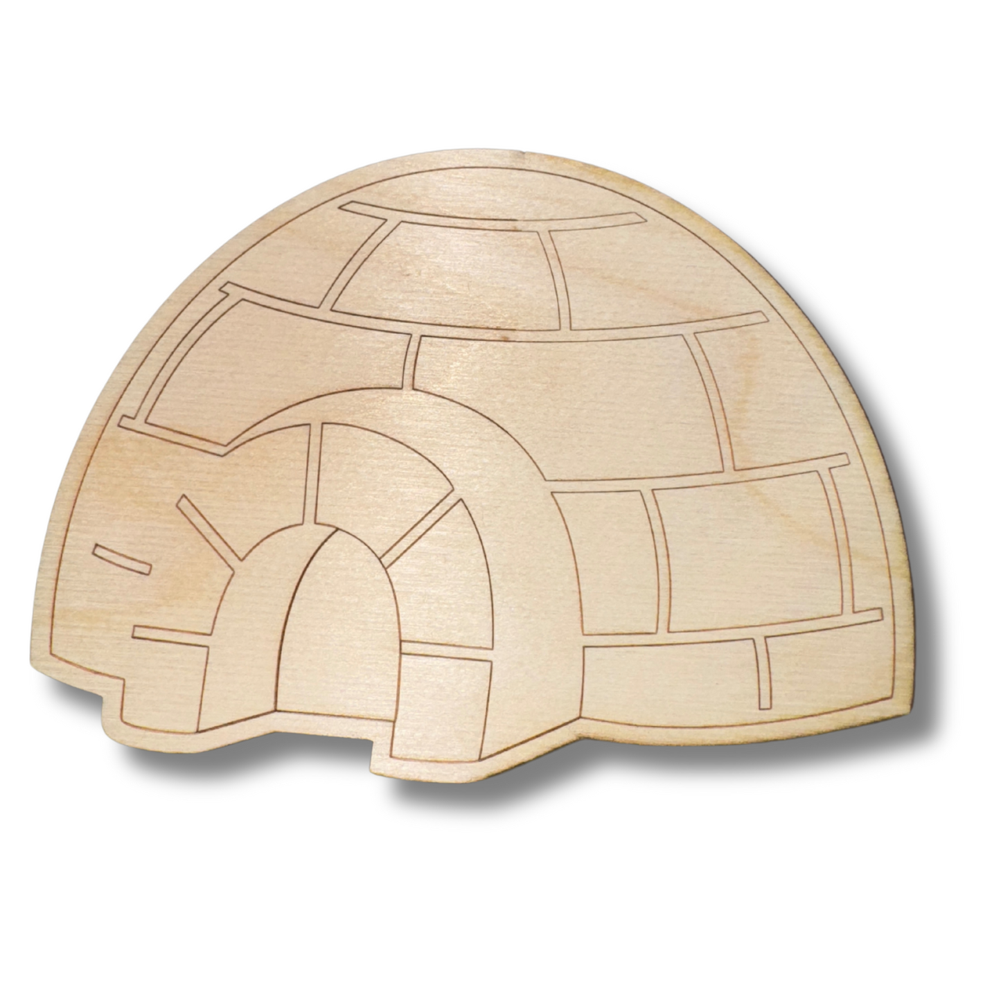 Unfinished Wood Etched Igloo Shape | Paint By Line Crafts | up to 30" DIY