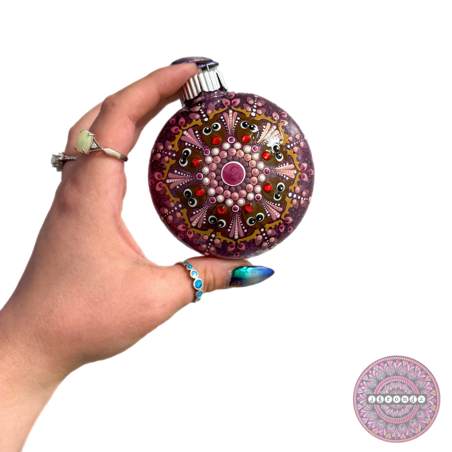 3” Rudolph Mandala Glitter Ornament